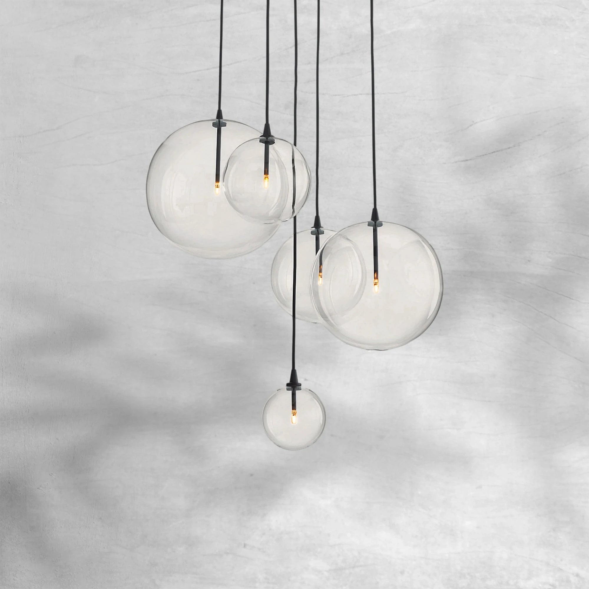 Glass Globe Mobile Cluster Chandelier 28"