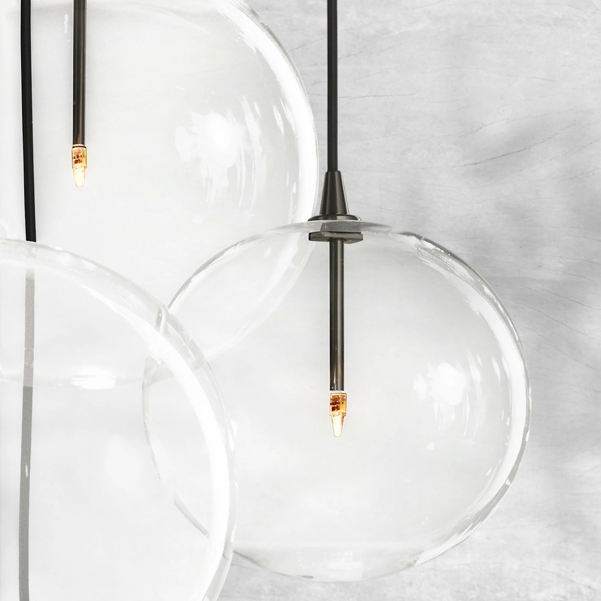 Glass Globe Mobile Cluster Chandelier 44"