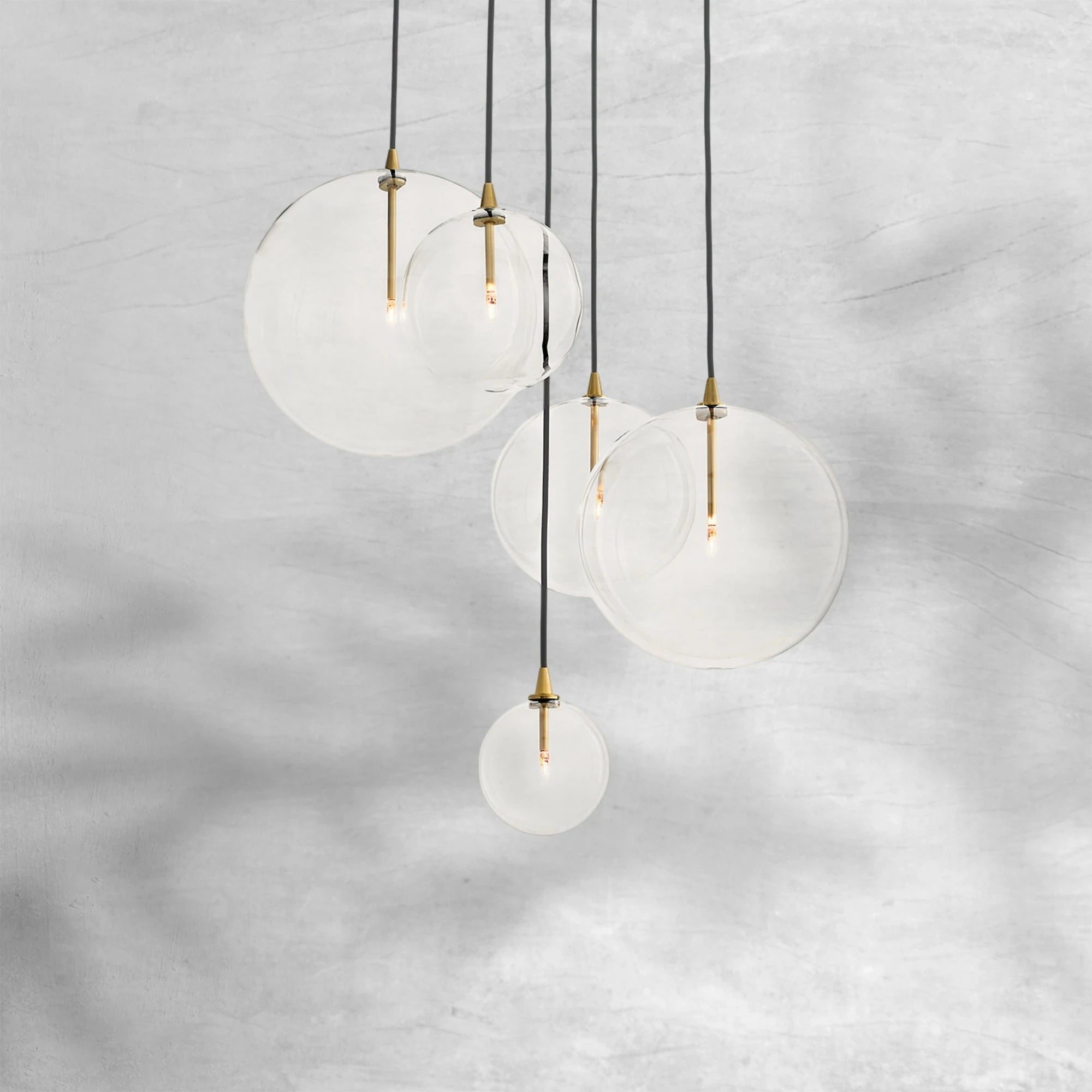 Glass Globe Mobile Cluster Chandelier 28"