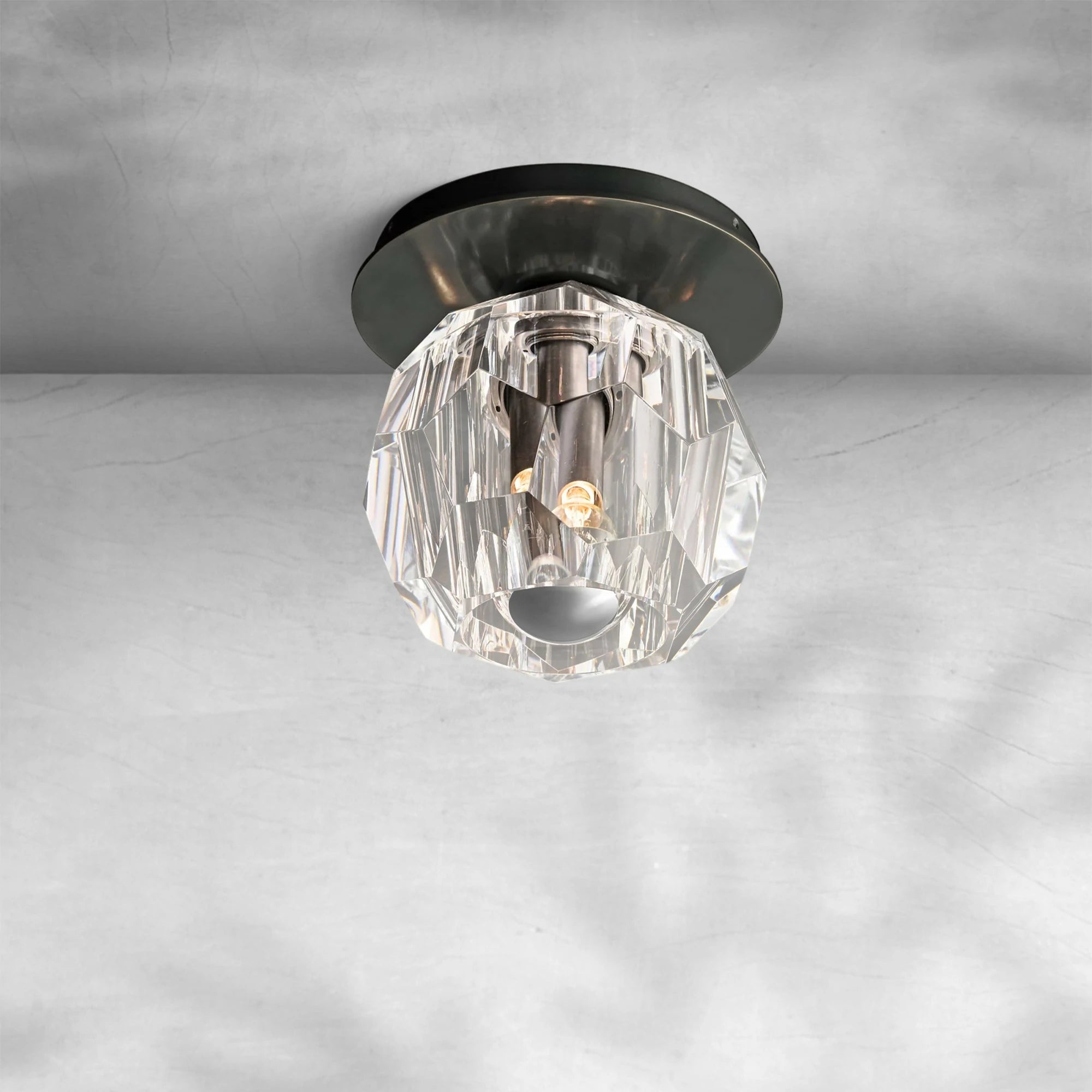 Bille De Crystal Glass Petite Flushmount