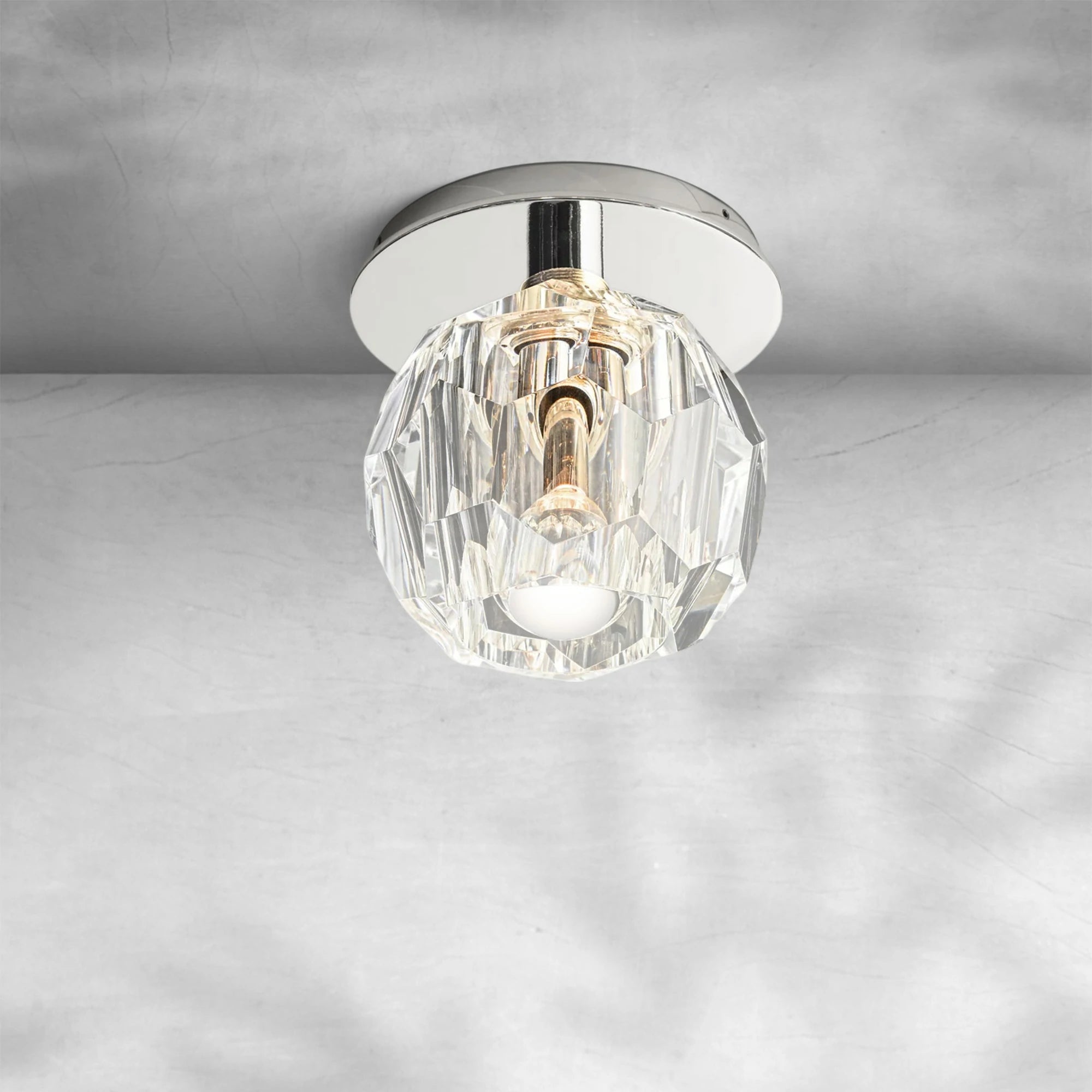 Bille De Crystal Glass Petite Flushmount