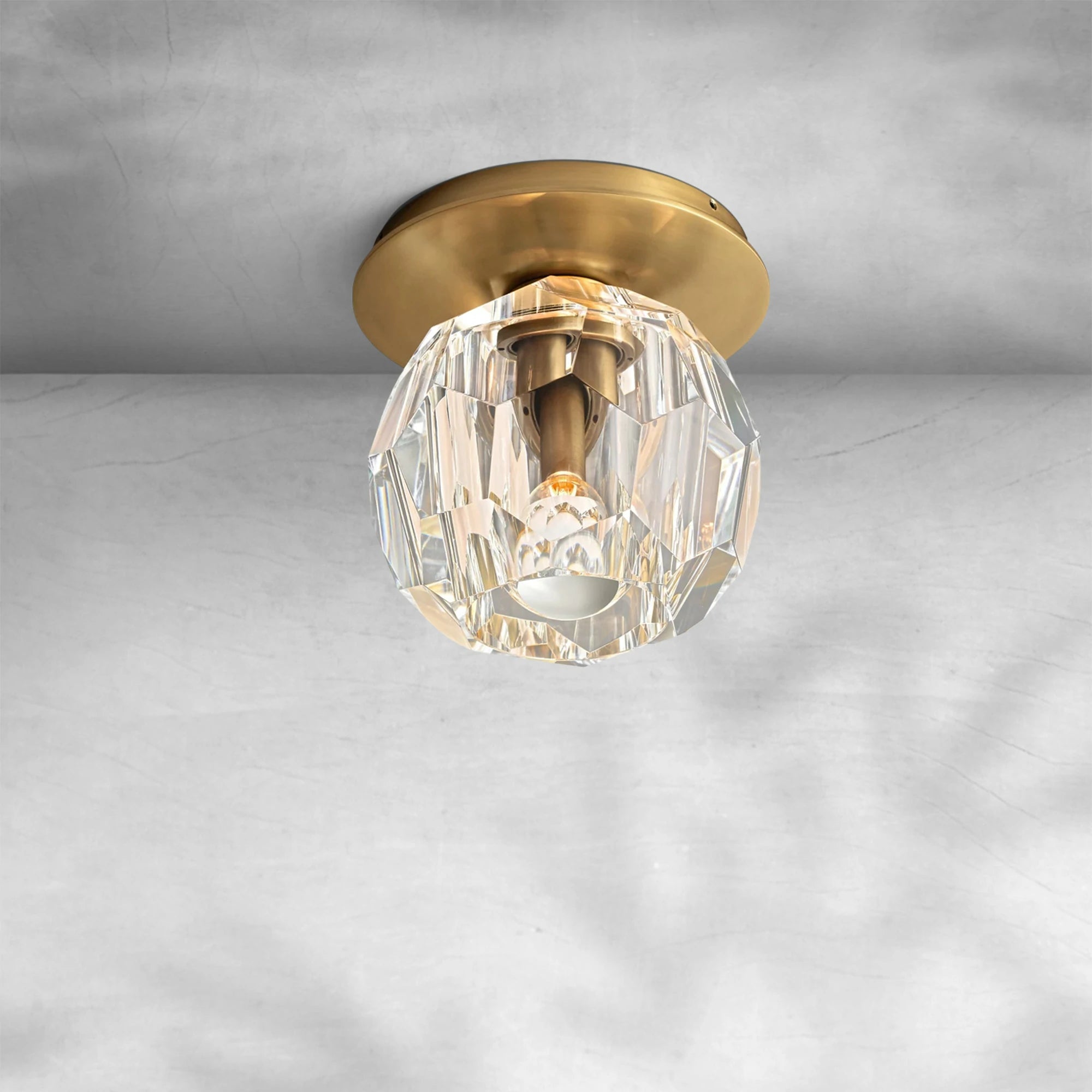 Bille De Crystal Glass Petite Flushmount