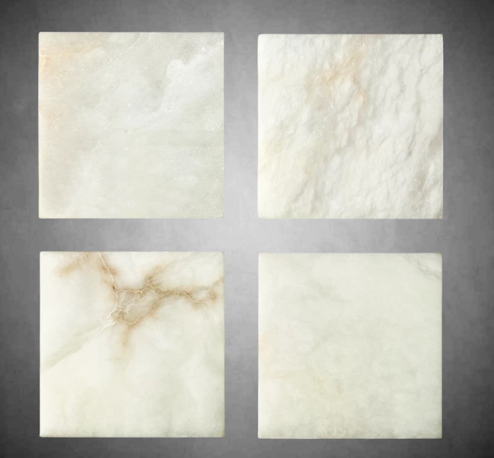 Hand-Carved Alabaster Grand Sconce