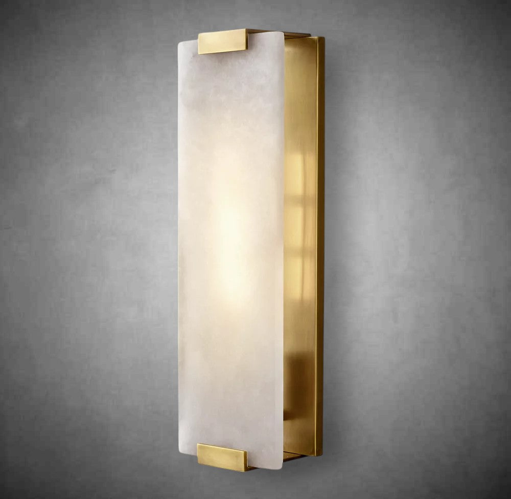 Hand-Carved Alabaster Grand Sconce