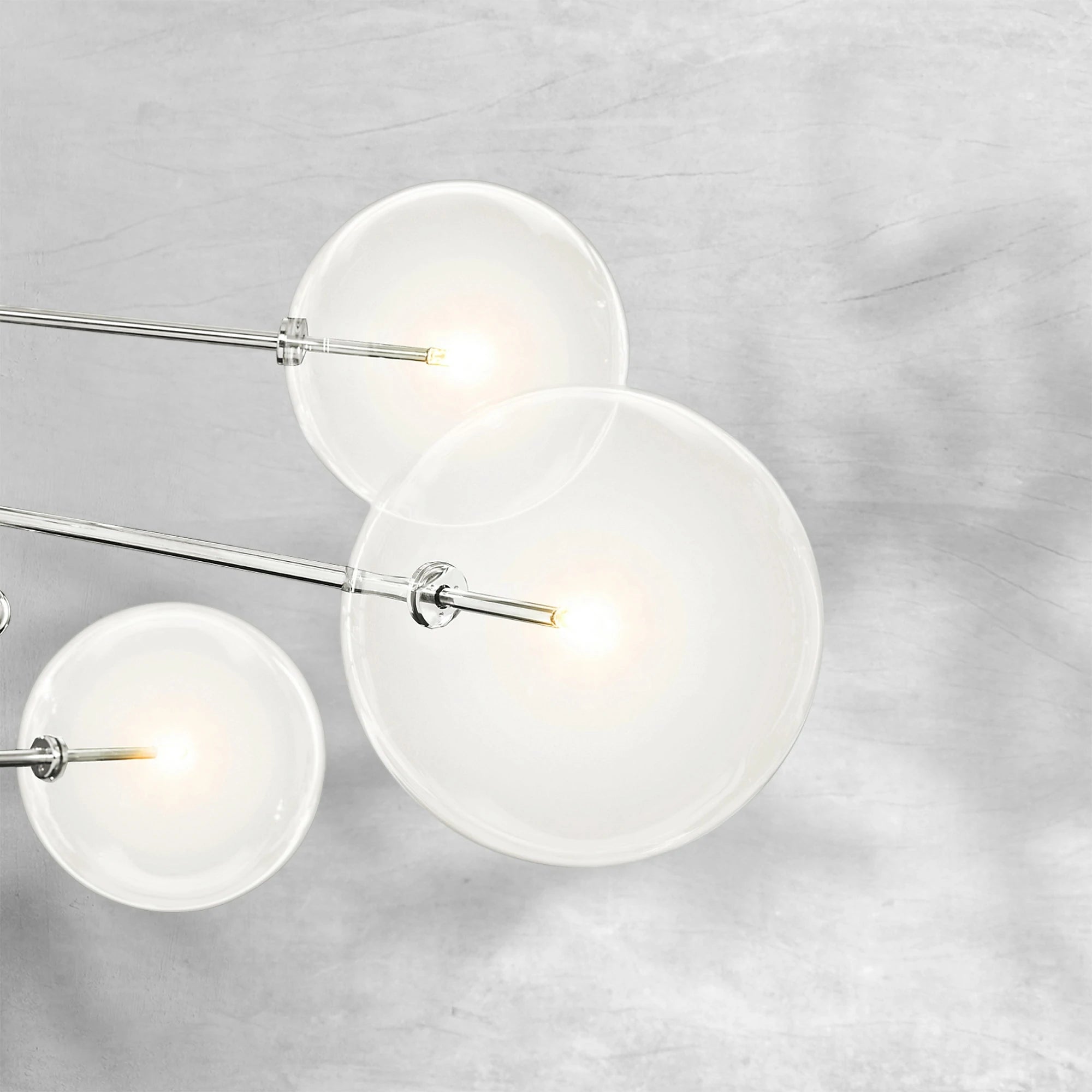 Glass Globe Mobile Eight-Arm Chandelier 79"