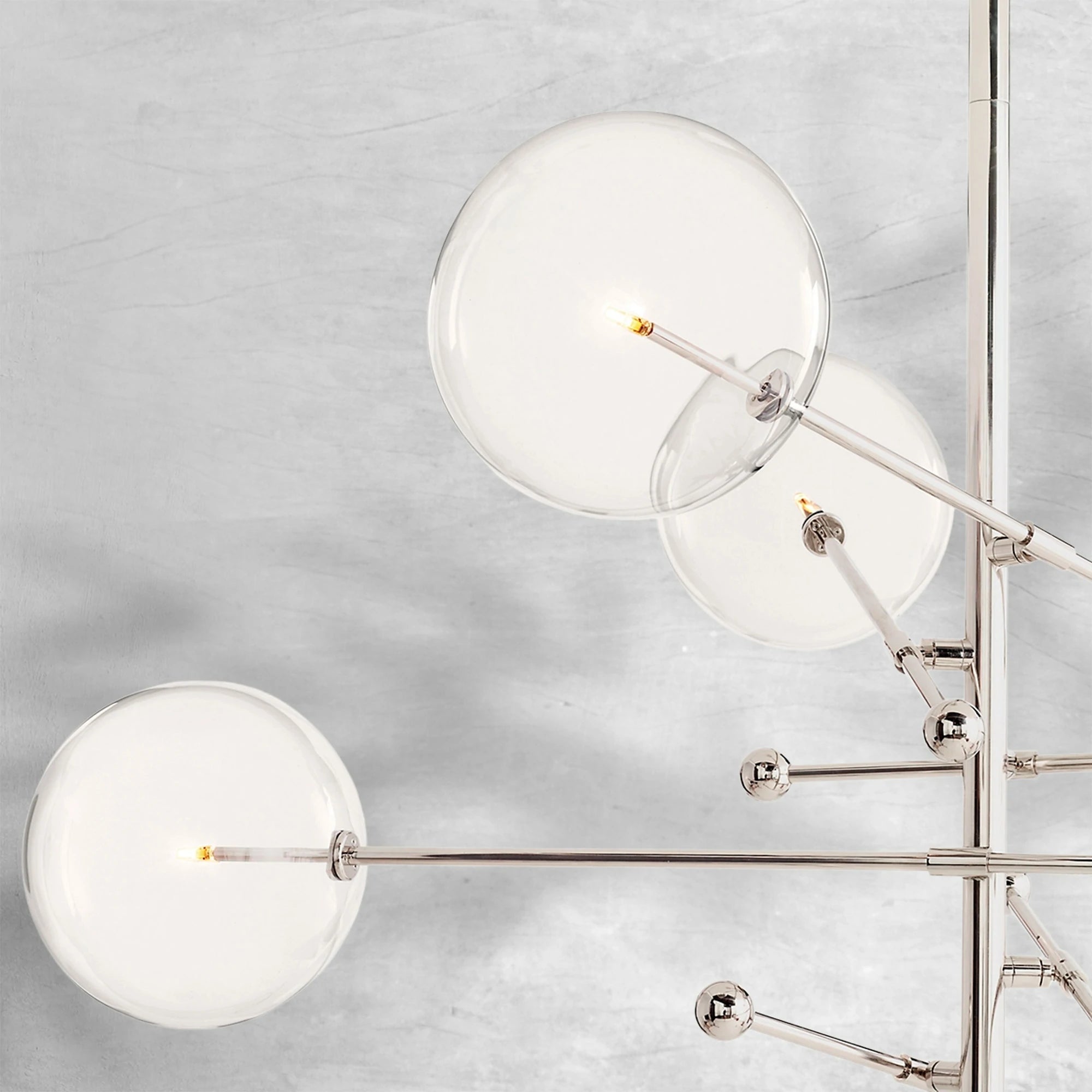 Glass Globe Mobile Six-Arm Chandelier 55"