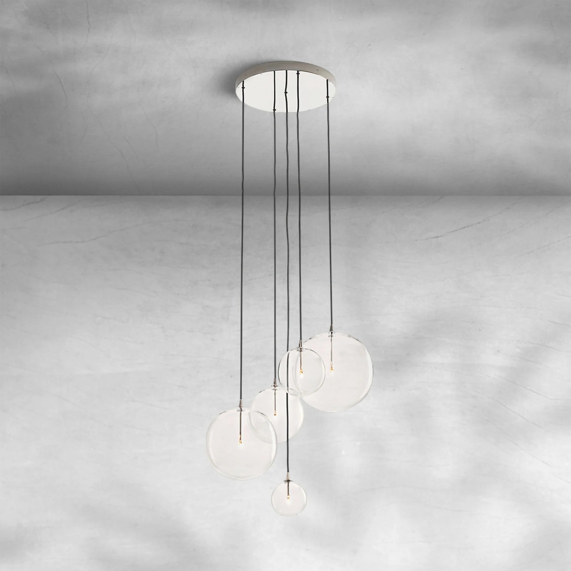 Glass Globe Mobile Cluster Chandelier 28"