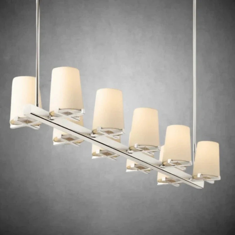 Paricia Fabric Shade Linear Chandelier 49" 60"