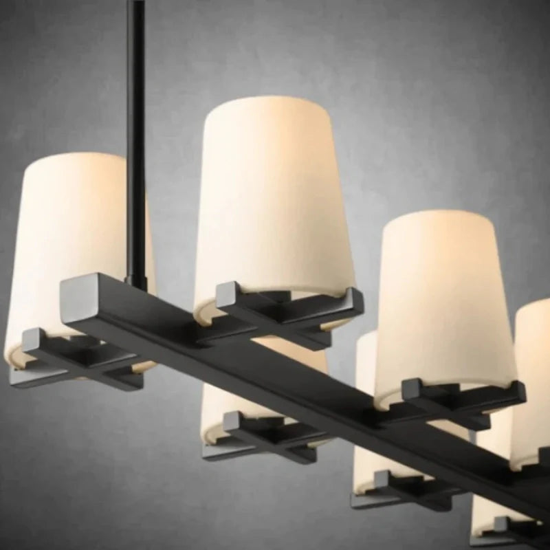 Paricia Fabric Shade Linear Chandelier 49" 60"