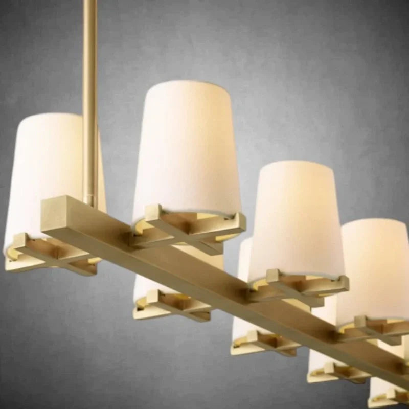 Paricia Fabric Shade Linear Chandelier 49" 60"