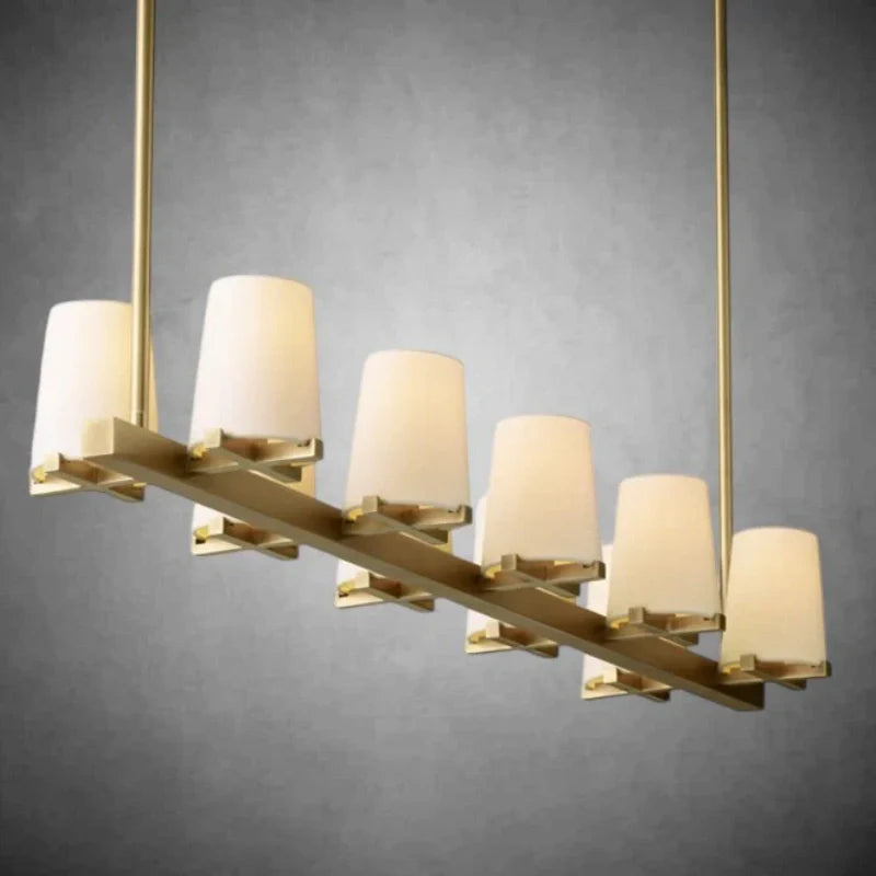 Paricia Fabric Shade Linear Chandelier 49" 60"