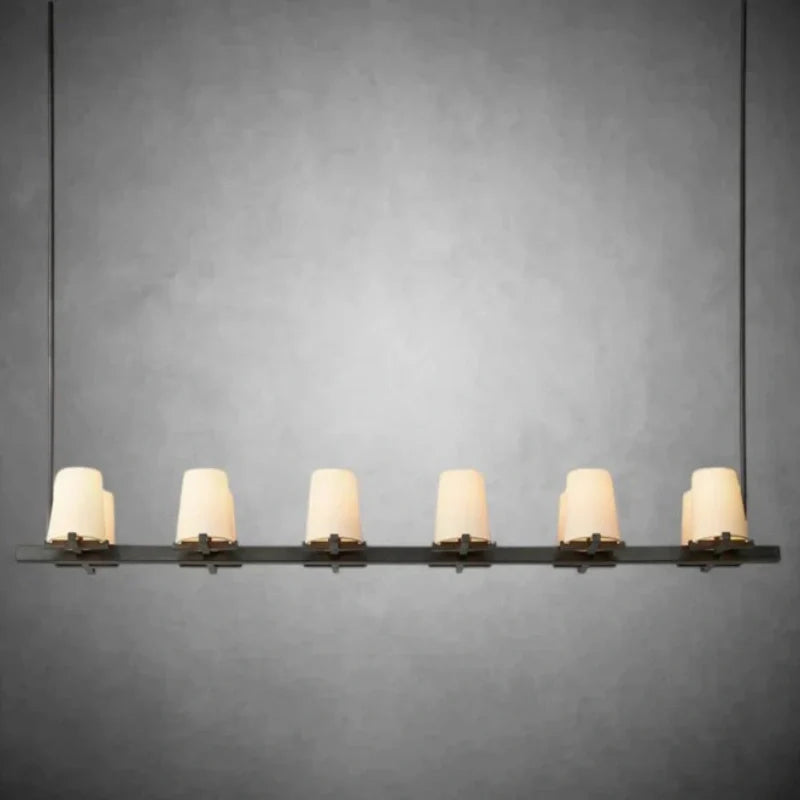 Paricia Fabric Shade Linear Chandelier 49" 60"