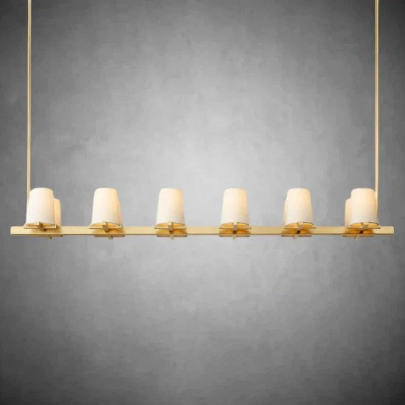Paricia Fabric Shade Linear Chandelier 49" 60"