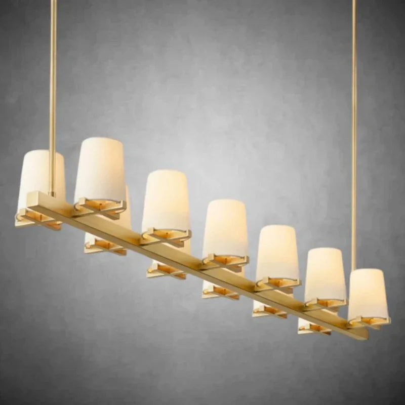 Paricia Fabric Shade Linear Chandelier 49" 60"