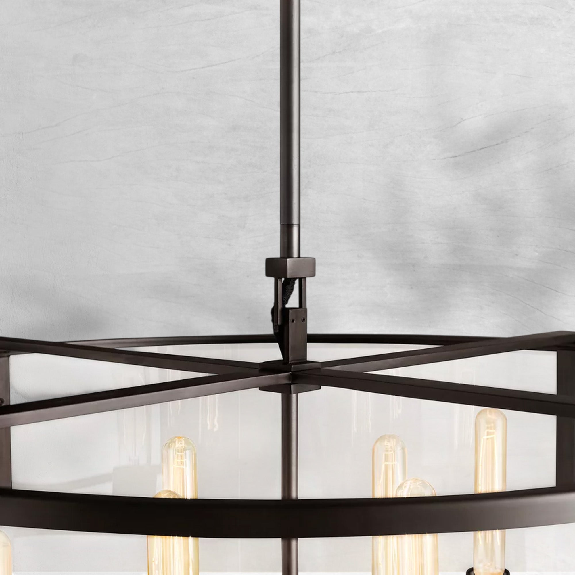 Baker Glass Lantern Modern Round Chandelier 33"44"55"