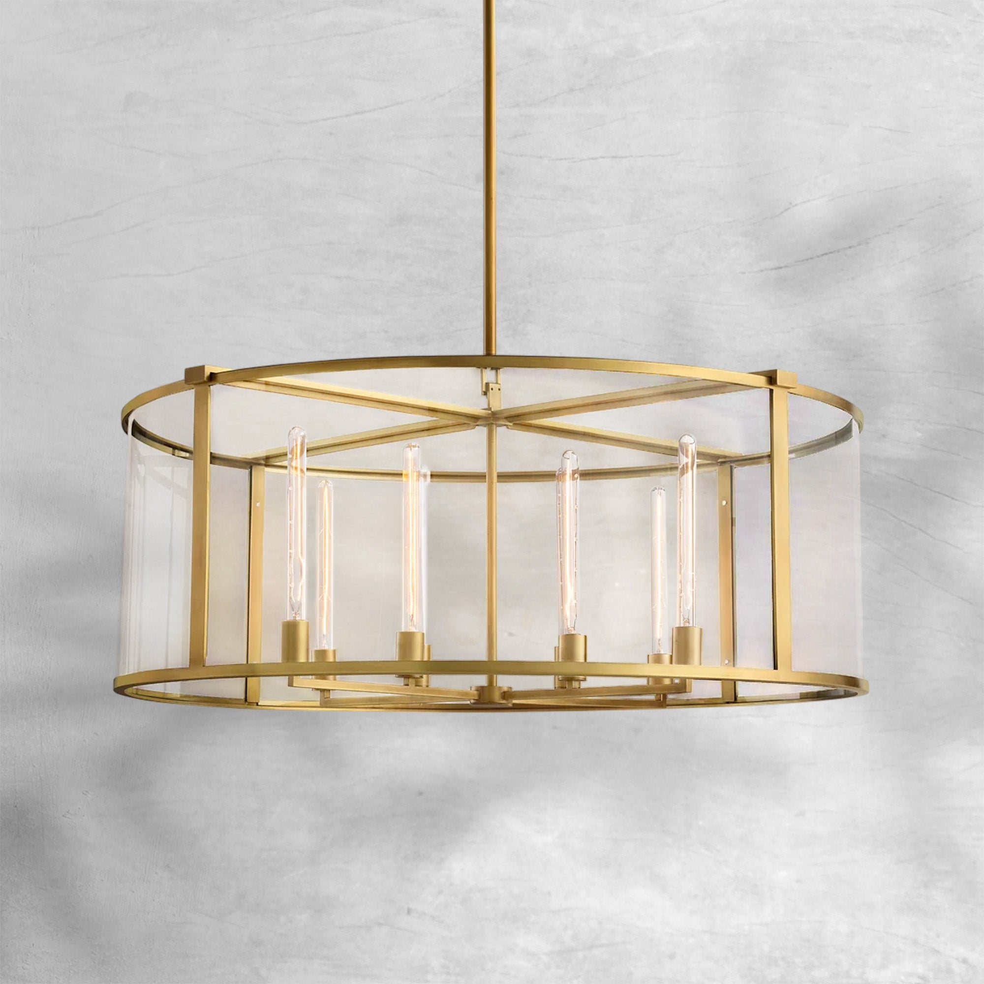 Baker Glass Lantern Modern Round Chandelier 33"44"55"