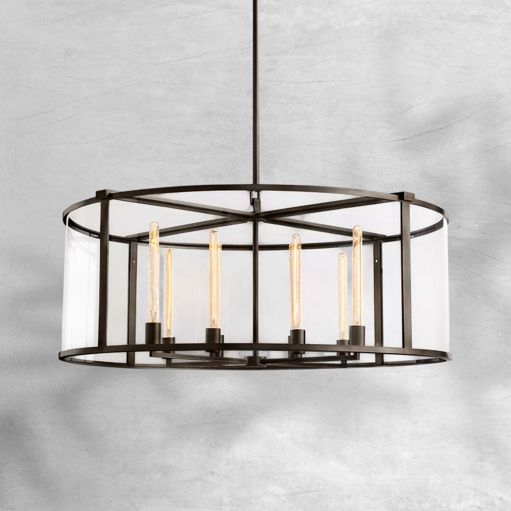 Baker Glass Lantern Modern Round Chandelier 33"44"55"