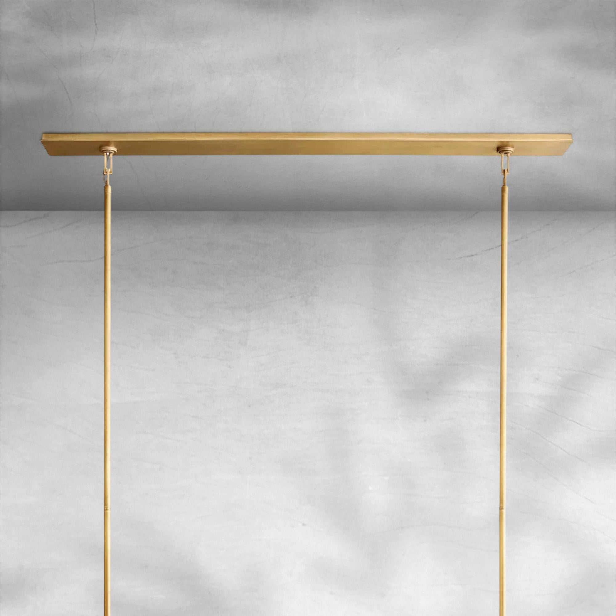 Baker Glass Lantern Rectangular Chandelier 54"