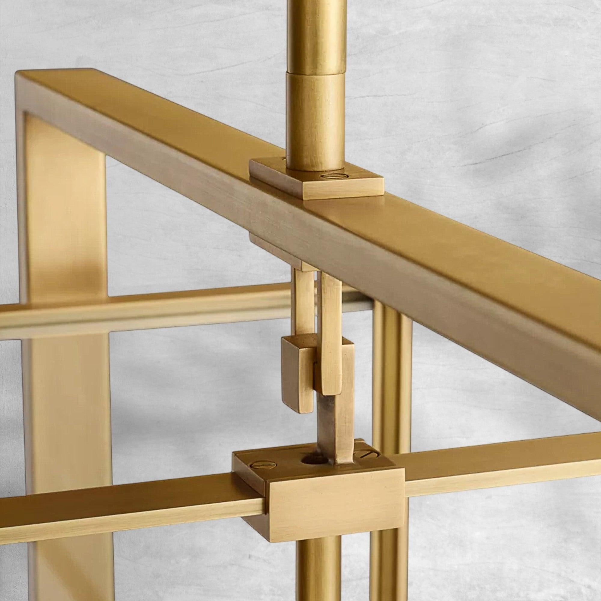 Baker Glass Lantern Rectangular Chandelier 54"