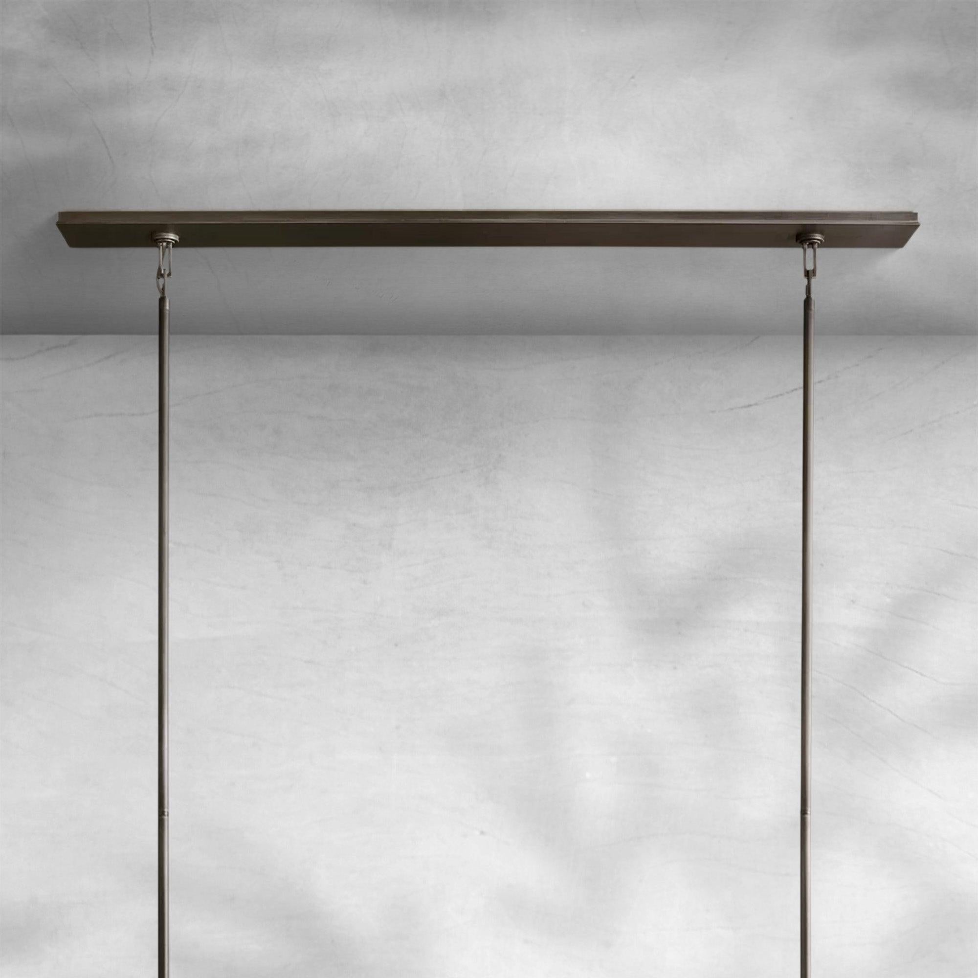 Baker Glass Lantern Rectangular Chandelier 54"