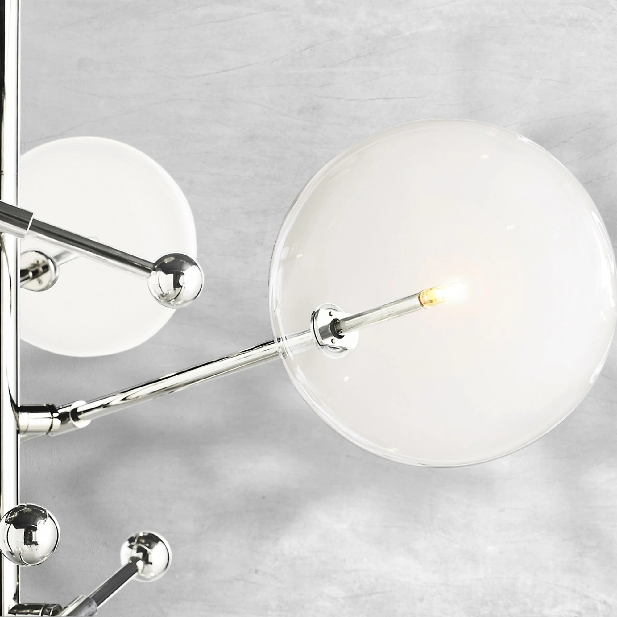 Glass Globe Mobile Six-Arm Chandelier 40"