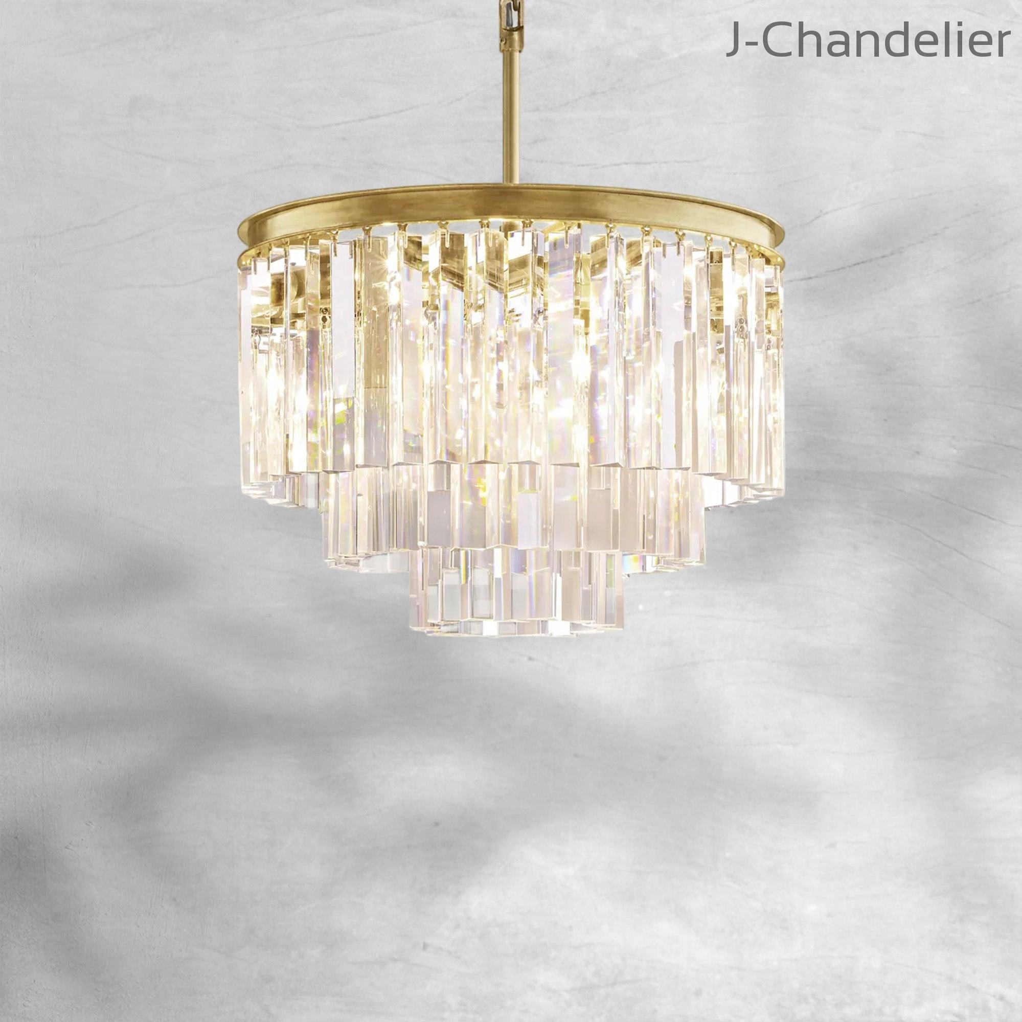 1920s Odaon Art Deco Round Chandelier 20"32"44"