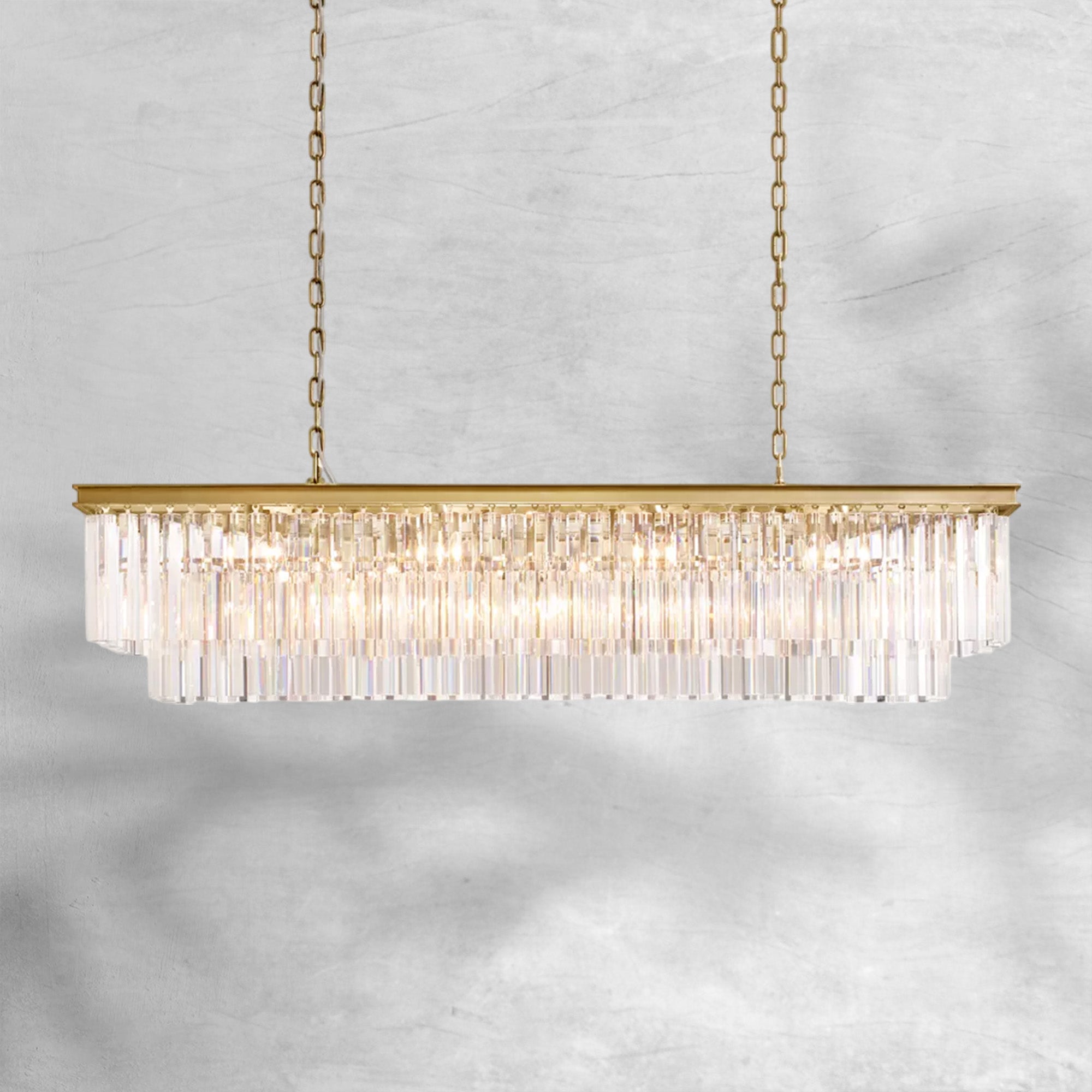 1920s Odaon Art Deco Rectangular Chandelier 40"49"59"72"
