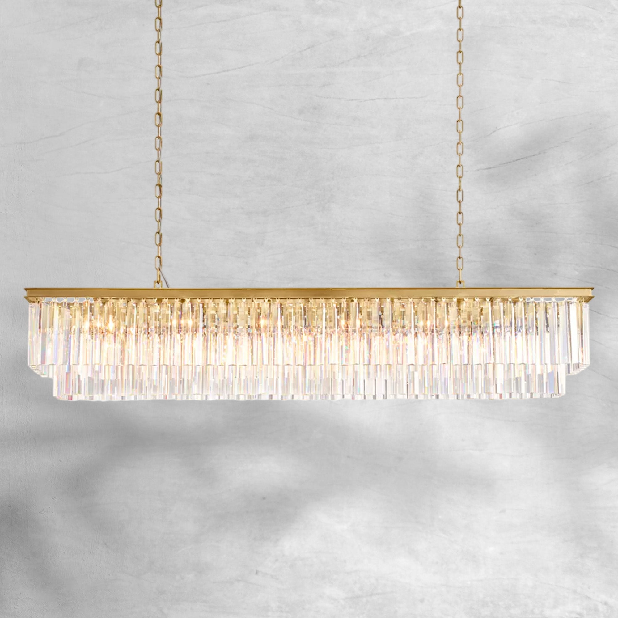 1920s Odaon Art Deco Rectangular Chandelier 40"49"59"72"
