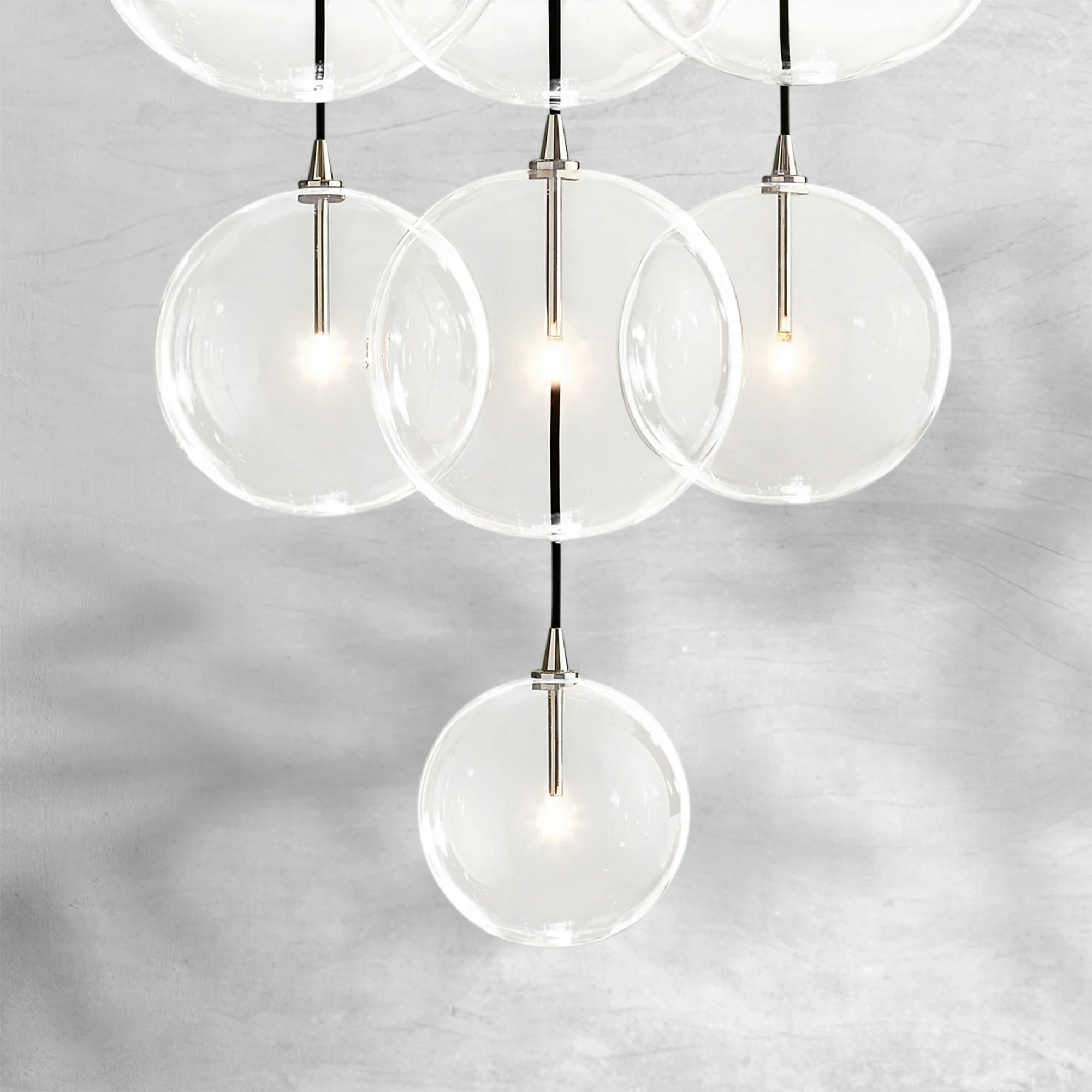 Glass Globe Mobile Cluster Chandelier 28"