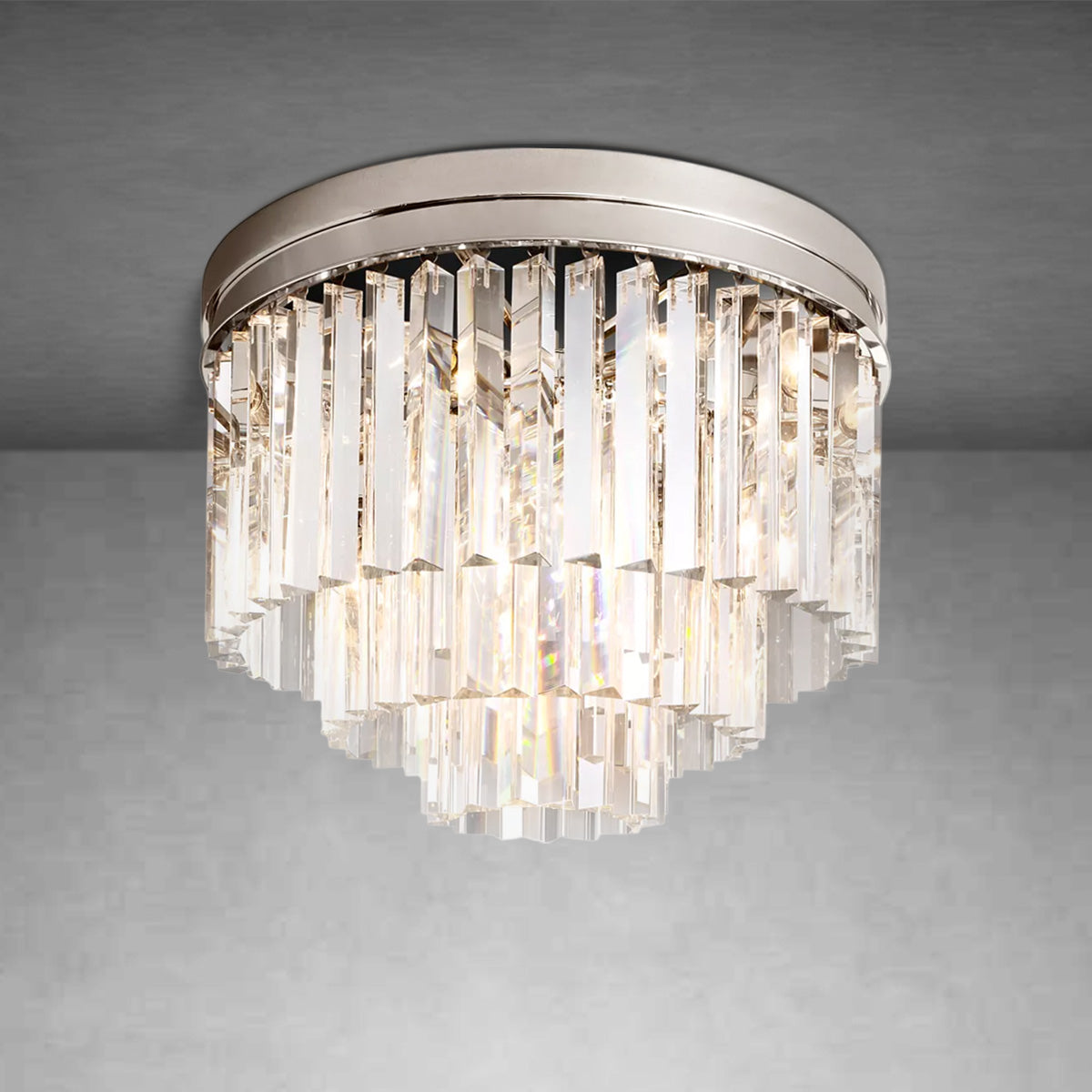 1920s Odaon Art Deco Round Flushmount 20"