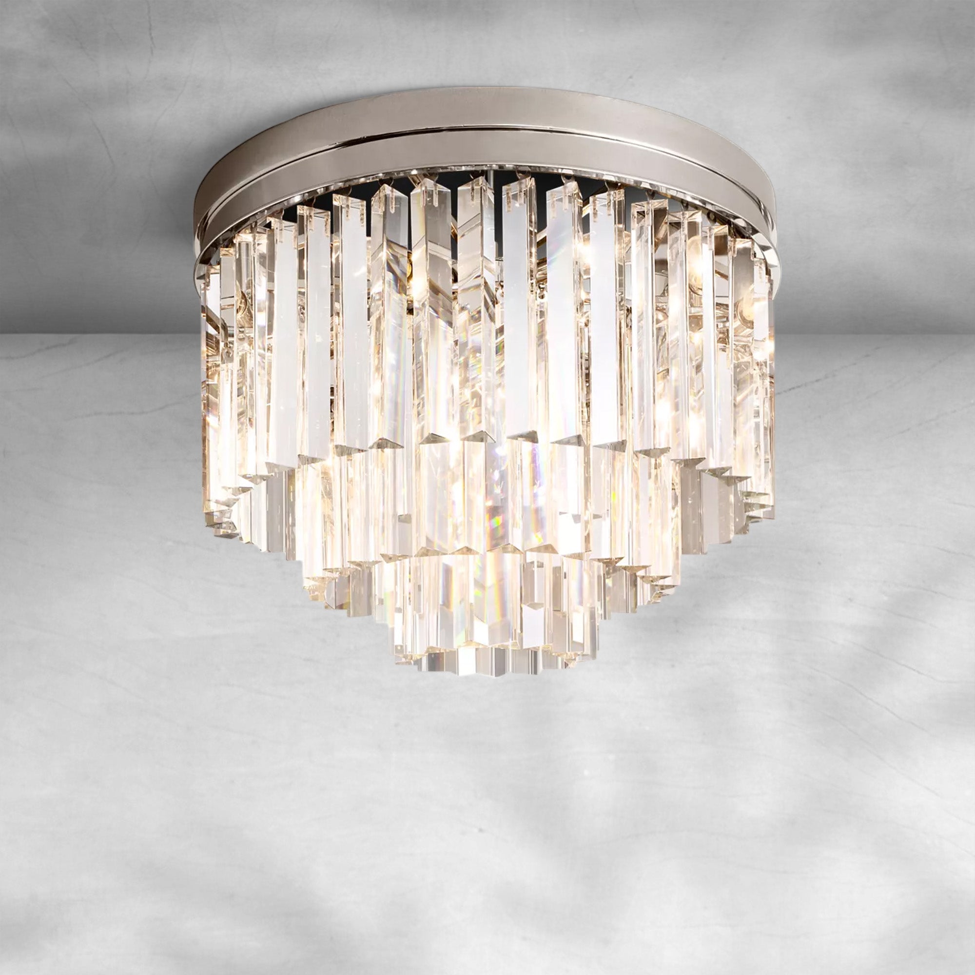 1920s Odaon Art Deco Round Flushmount 20"