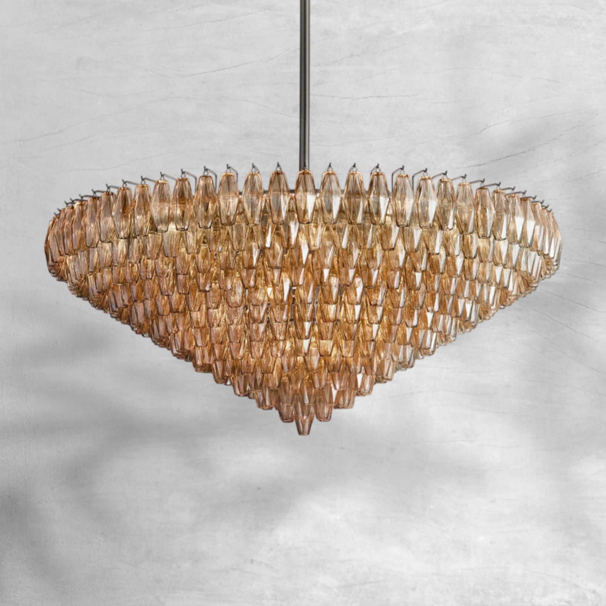 Chiaravalle Glass Tiered Round Chandelier 37"D 47"D 62"D