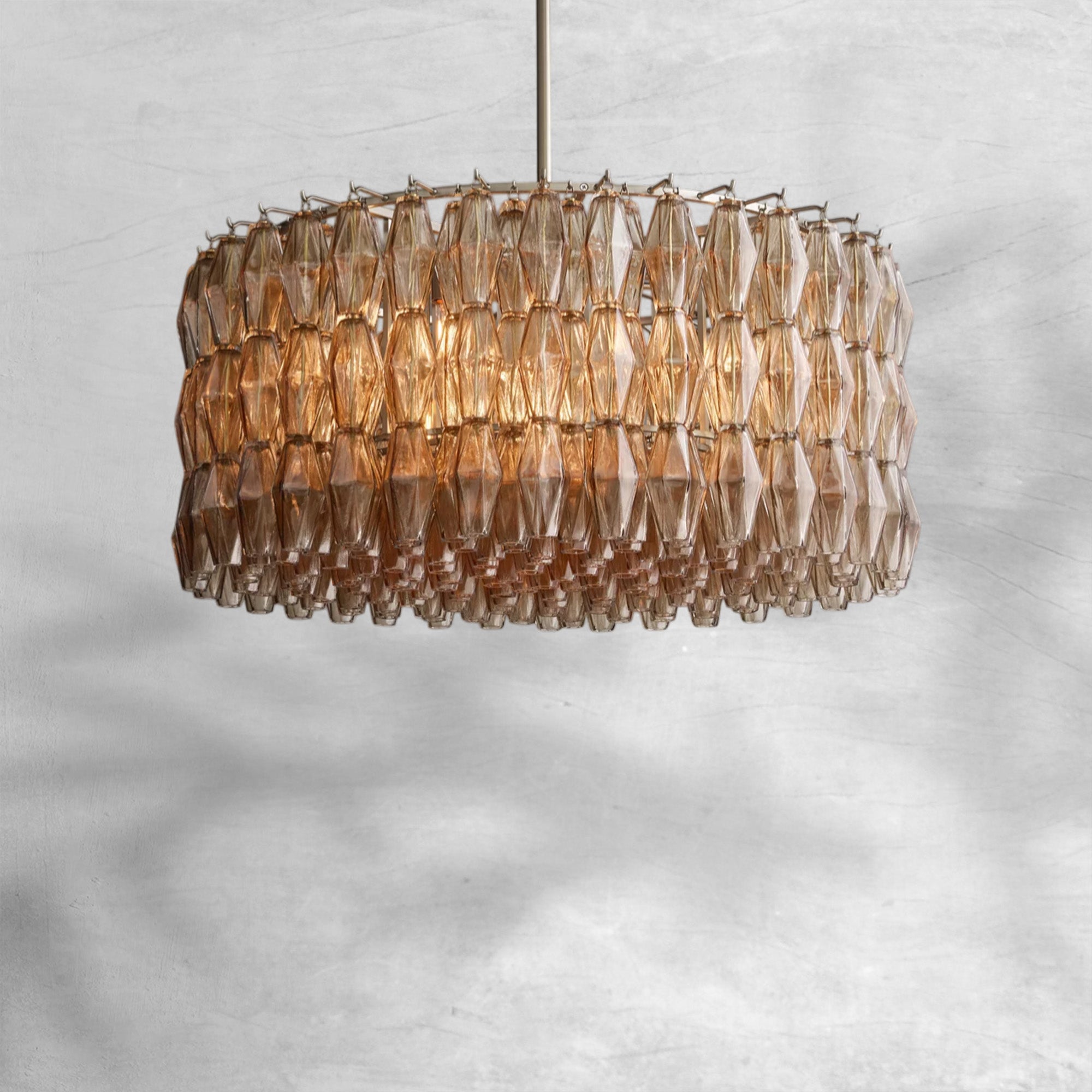 Chiaravalle Smoke Glass Round Chandelier 37"47‘’62‘’