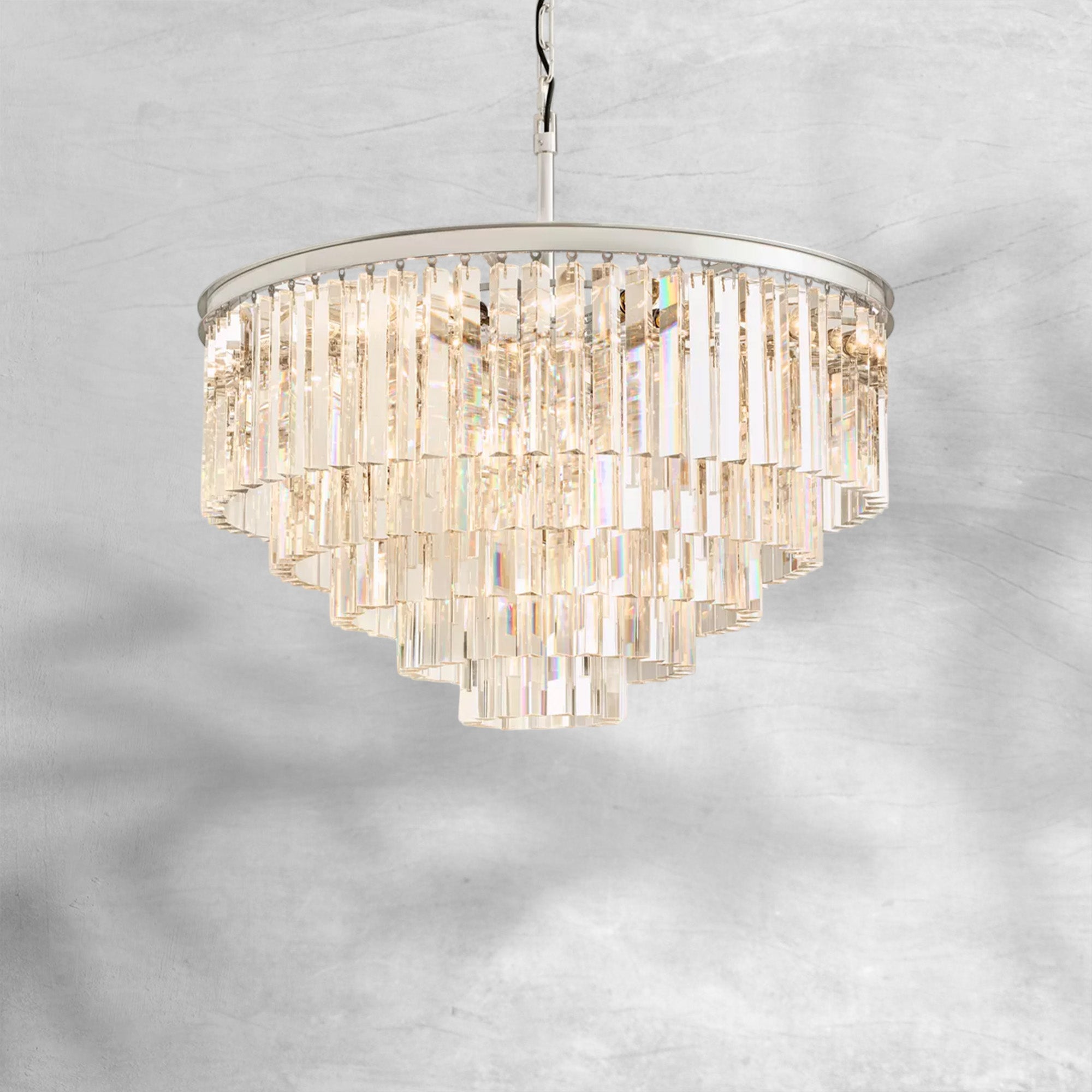 1920s Odaon Art Deco Round Chandelier 20"32"44"