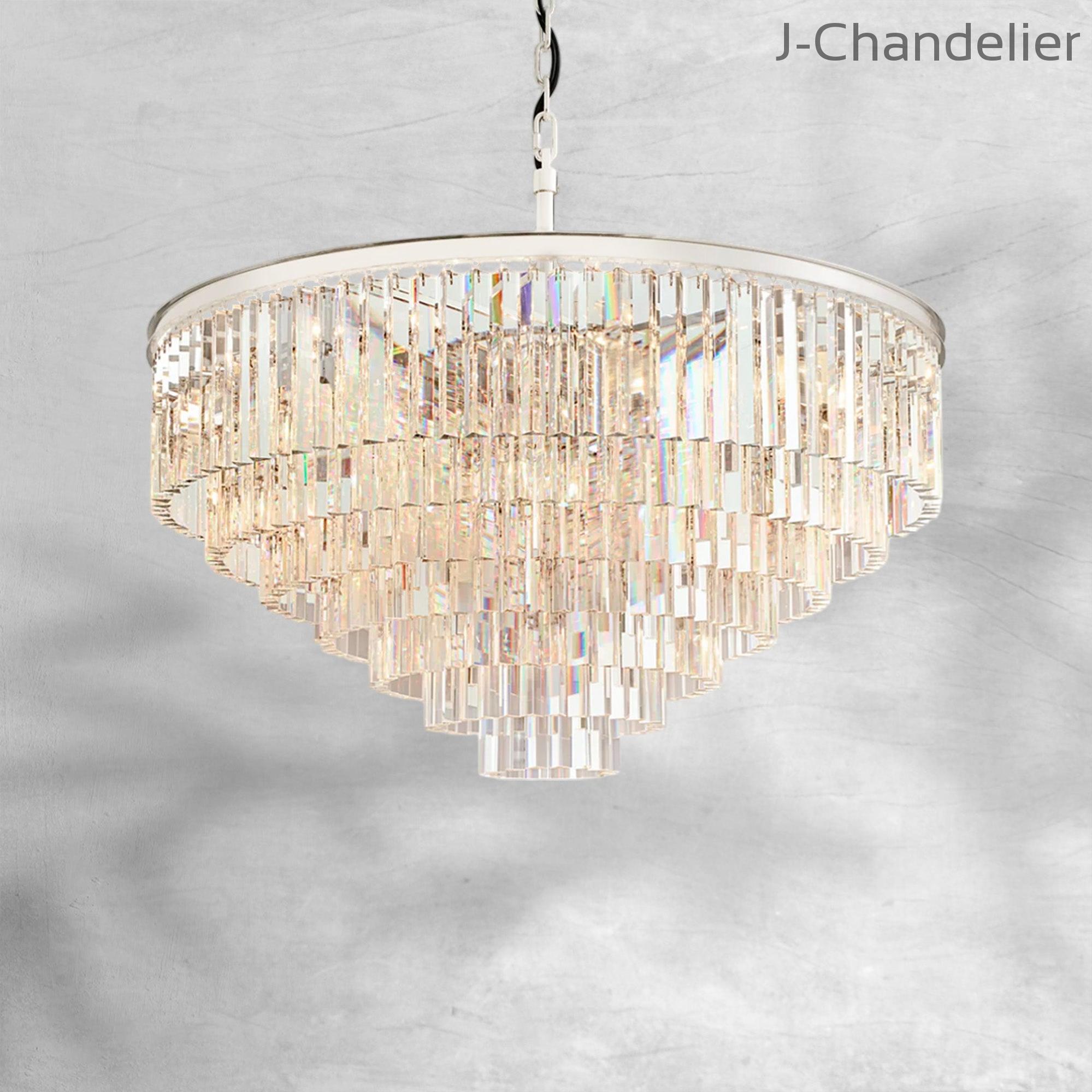 1920s Odaon Art Deco Round Chandelier 20"32"44"