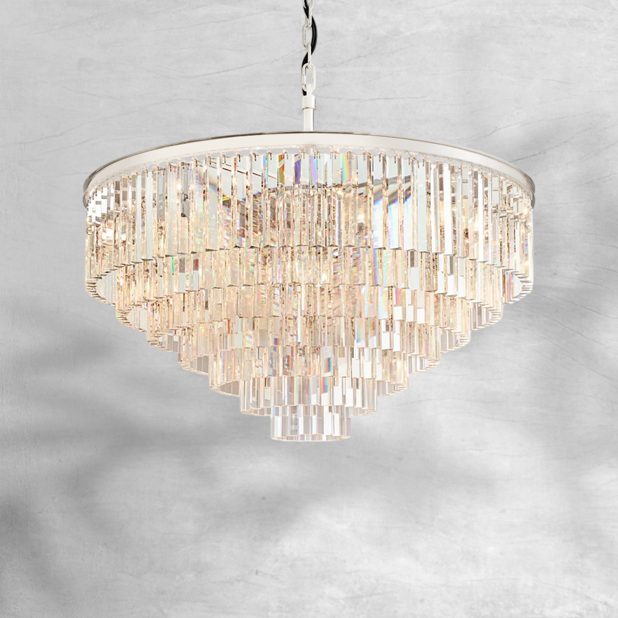 1920s Odaon Art Deco Round Chandelier 20"32"44"