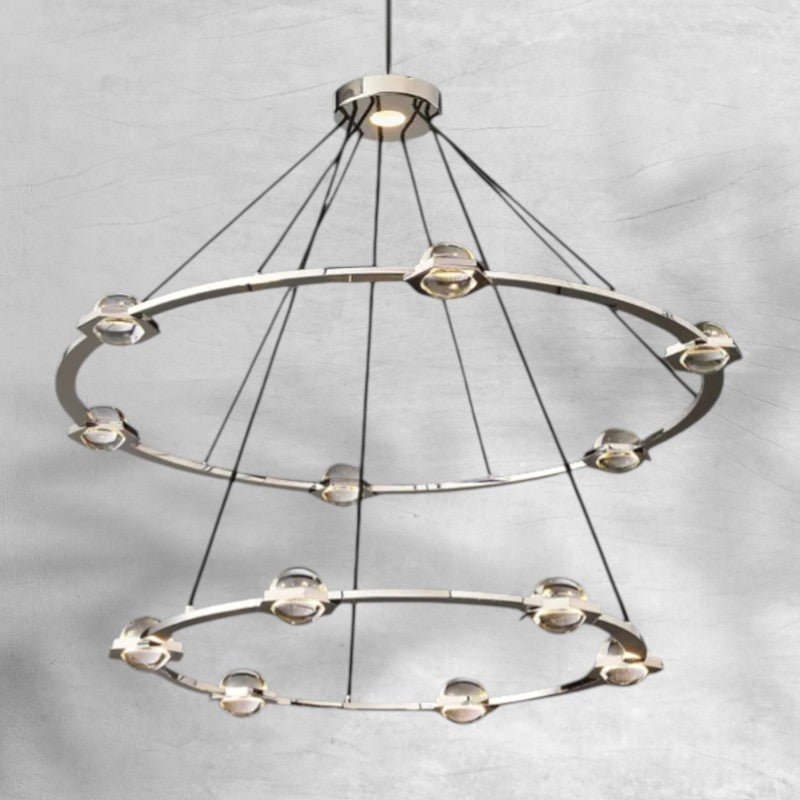 Eclatamt Two-Tier Round Chandelier 48" 60"
