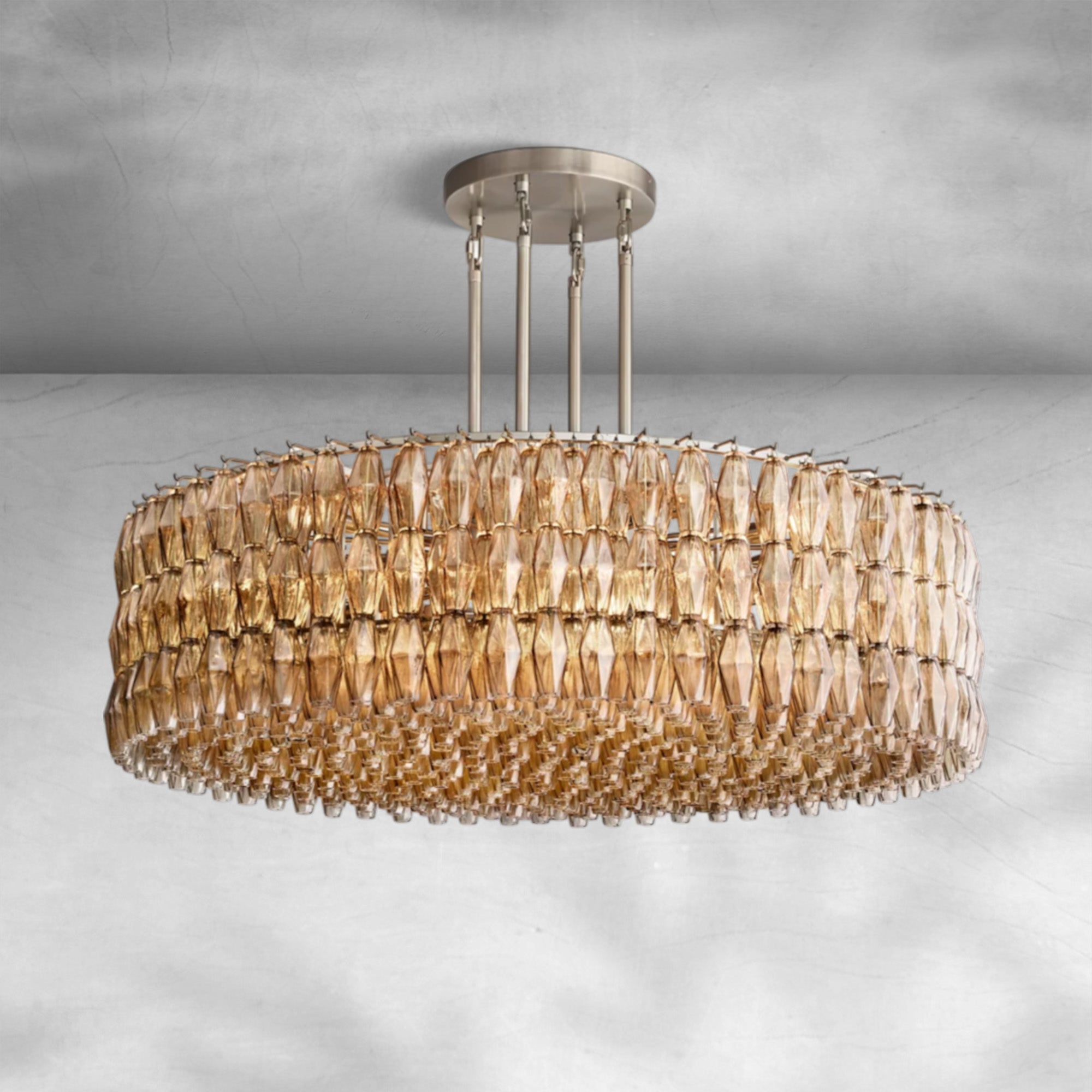Chiaravalle Smoke Glass Round Chandelier 37"47‘’62‘’