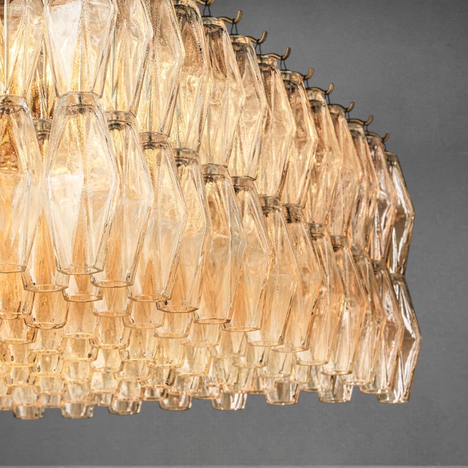 Chiaravalle Glass Rectangular Chandelier 54"