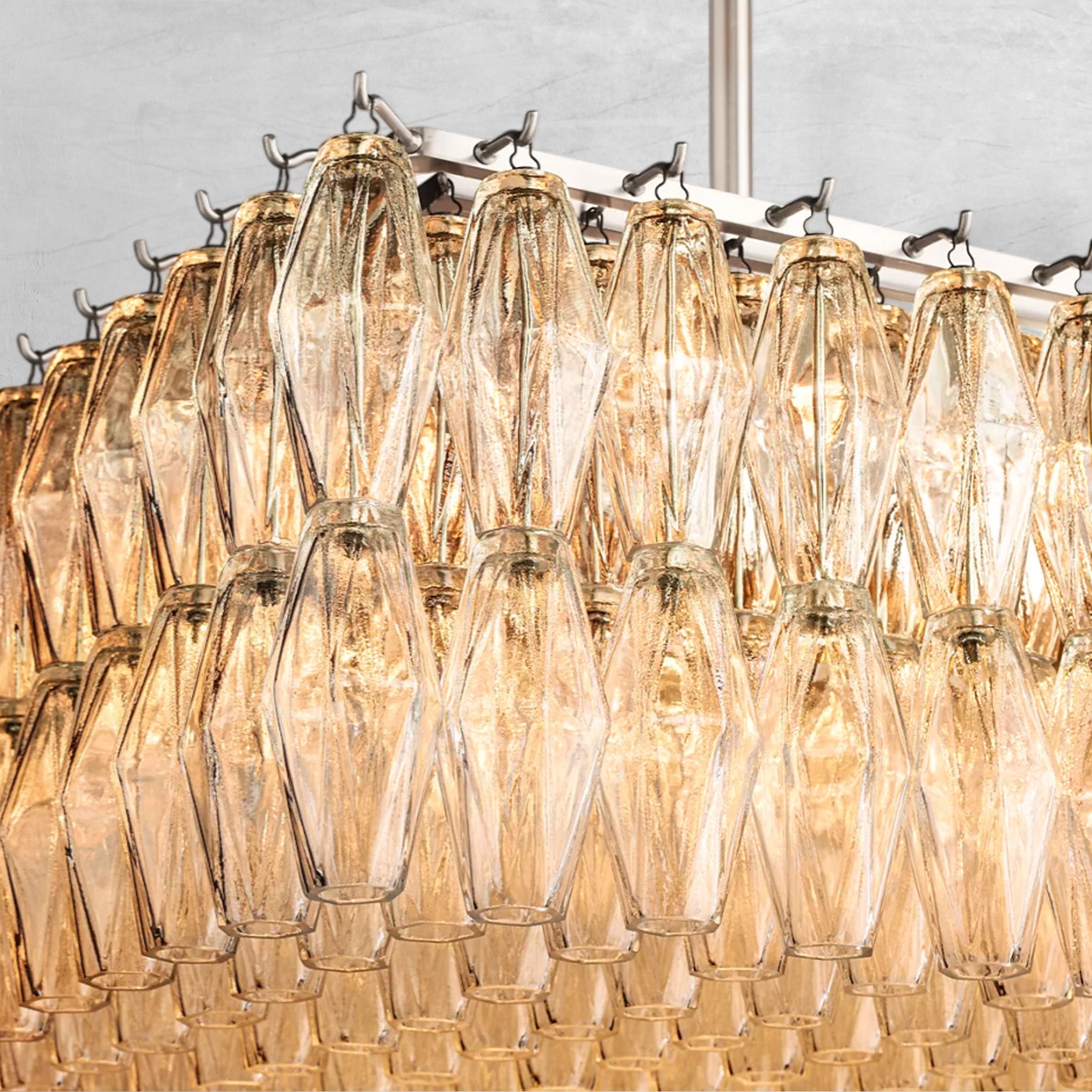 Chiaravalle Glass Rectangular Chandelier 74"