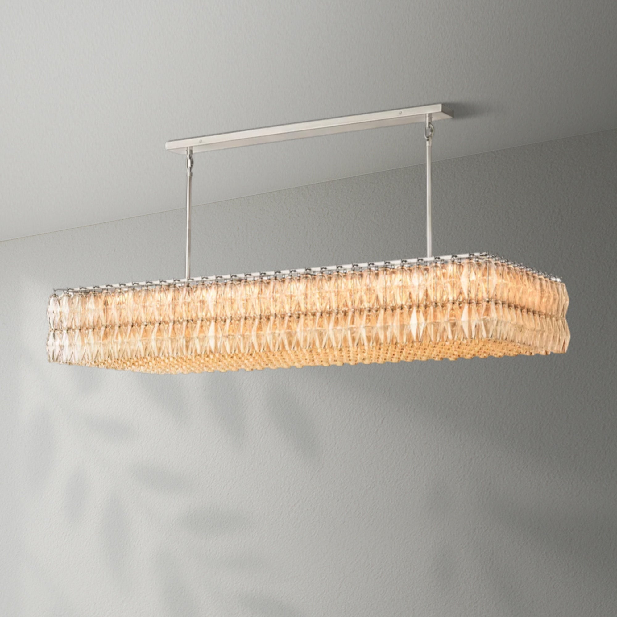 Chiaravalle Glass Rectangular Chandelier 74"