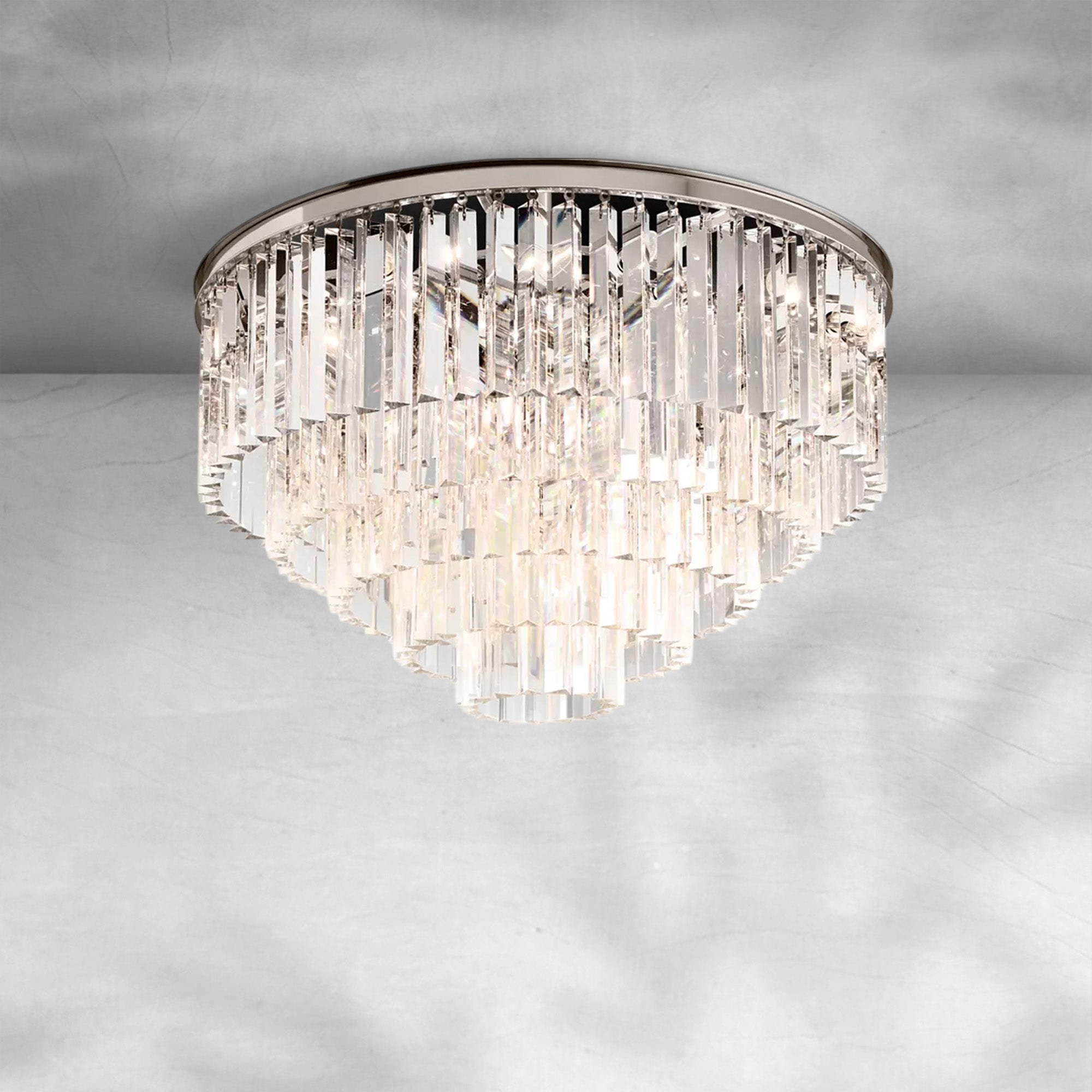 1920s Odaon Art Deco Round Flushmount 32"