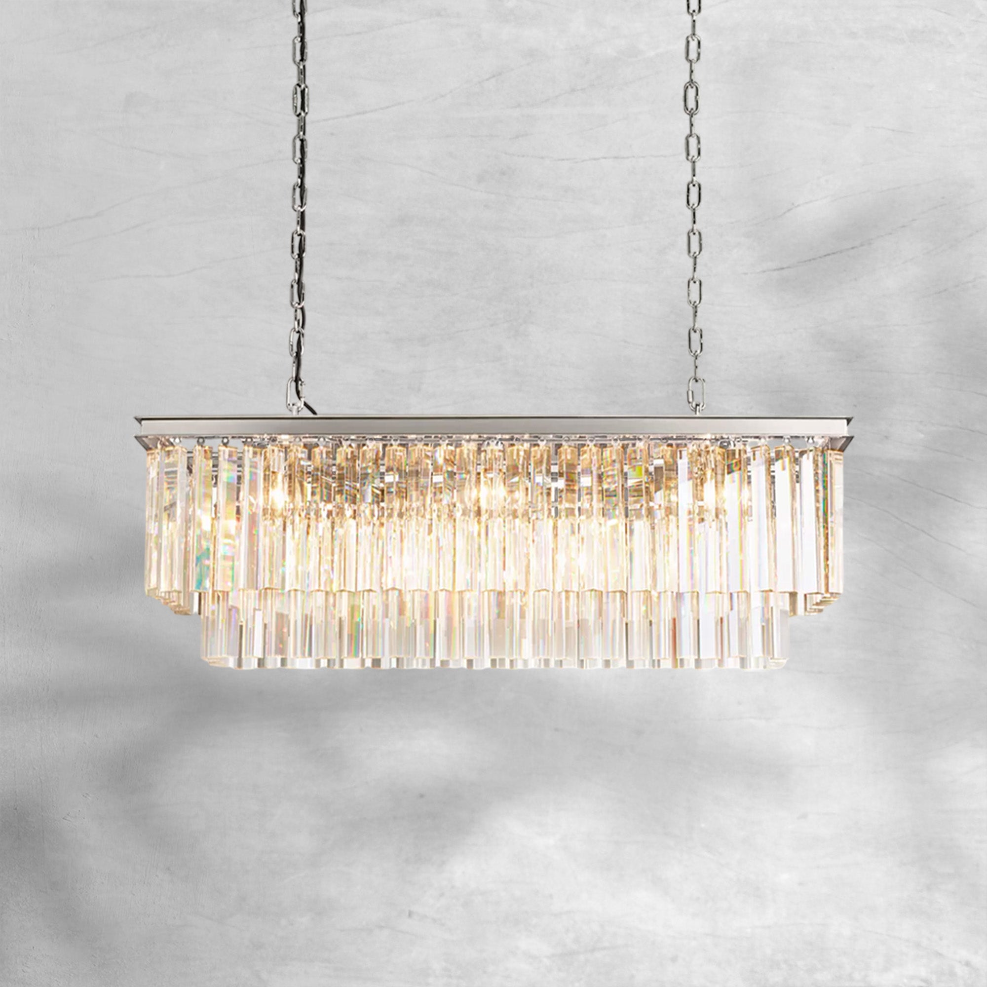 1920s Odaon Art Deco Rectangular Chandelier 40"49"59"72"