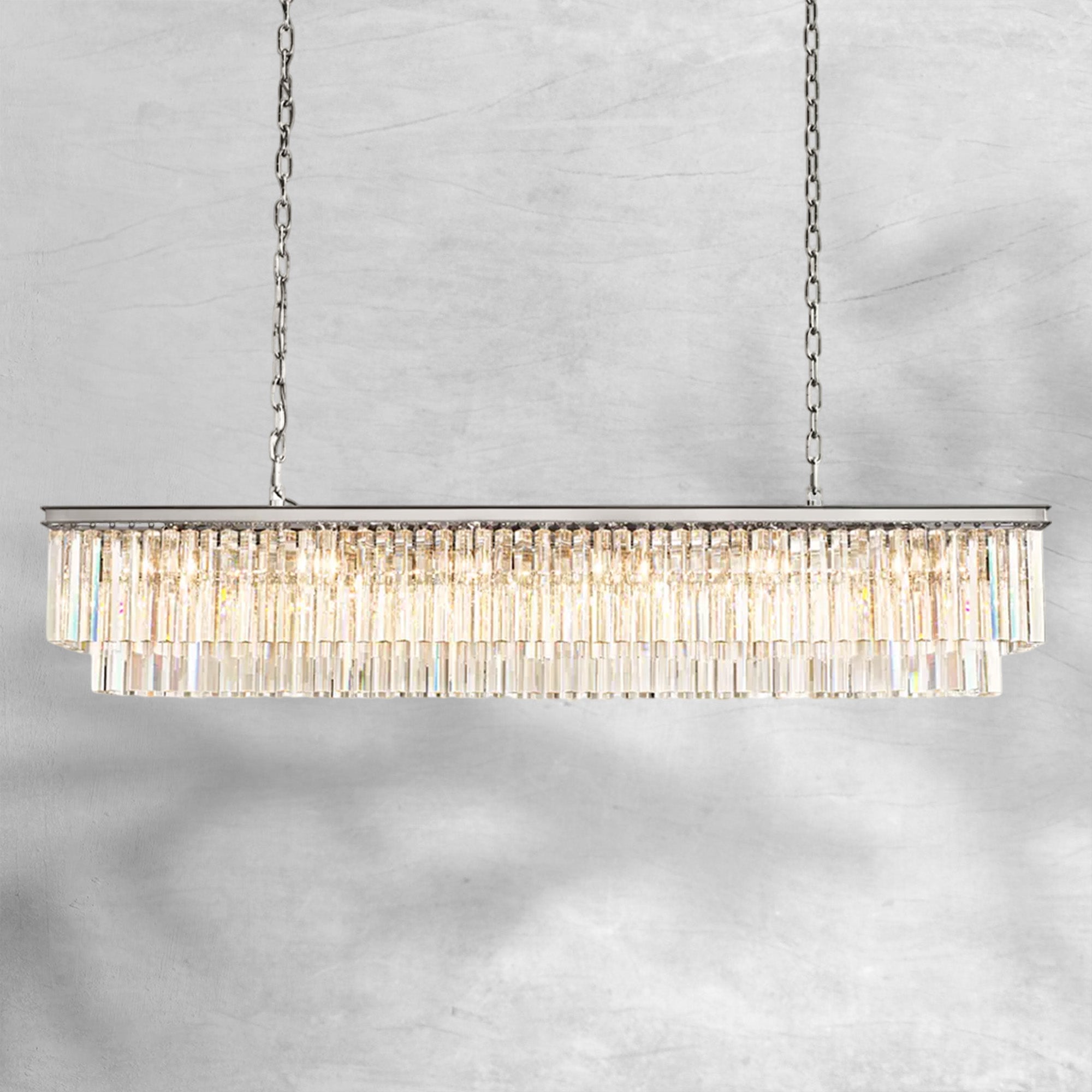 1920s Odaon Art Deco Rectangular Chandelier 40"49"59"72"