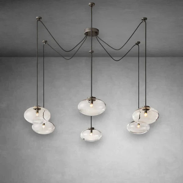 Cabrlet Clear Glass Suspended Chandelier 84"