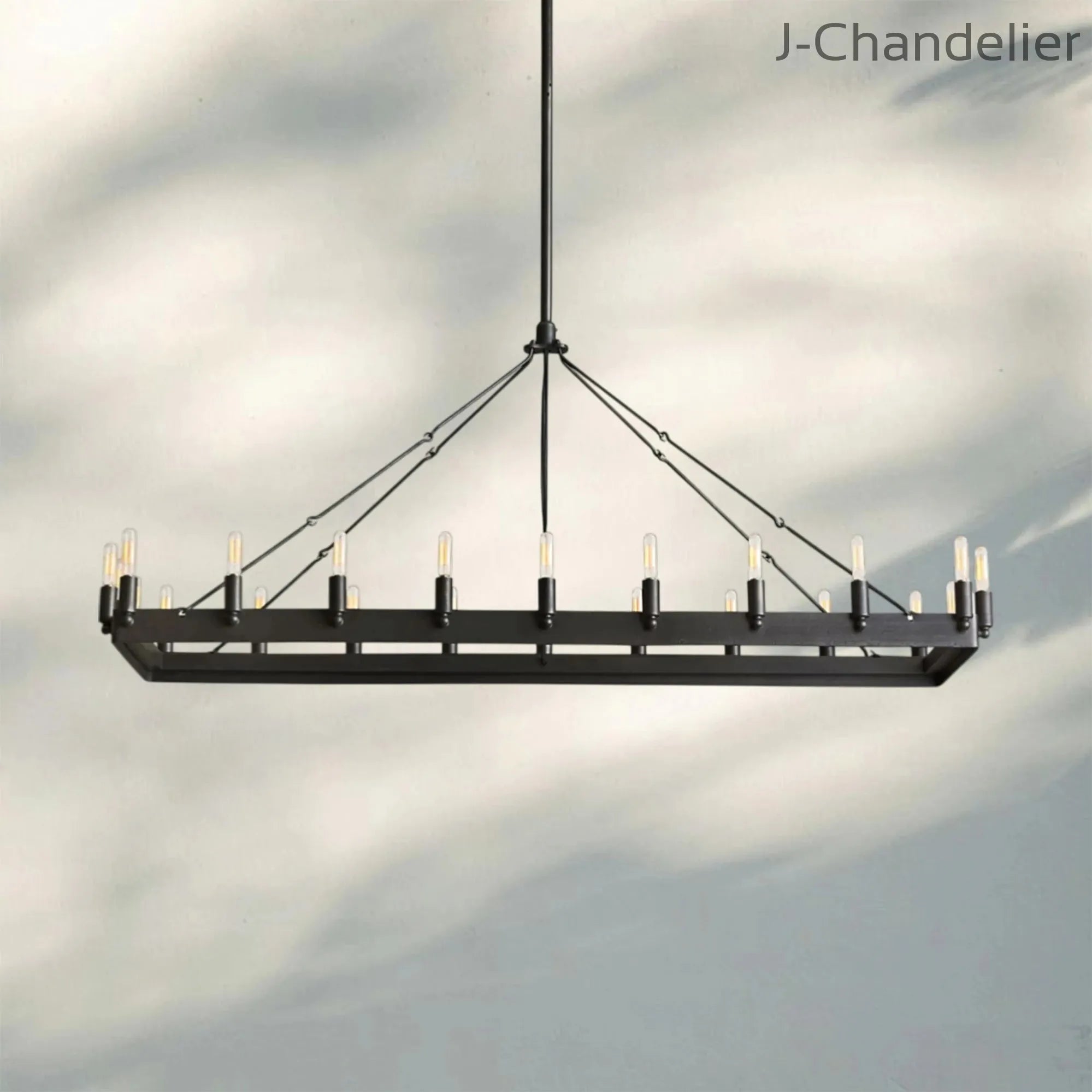 Camina Vintage Filament Rectangular Chandelier