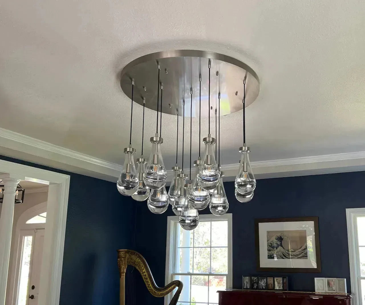 Raindrop Round Chandelier 60"