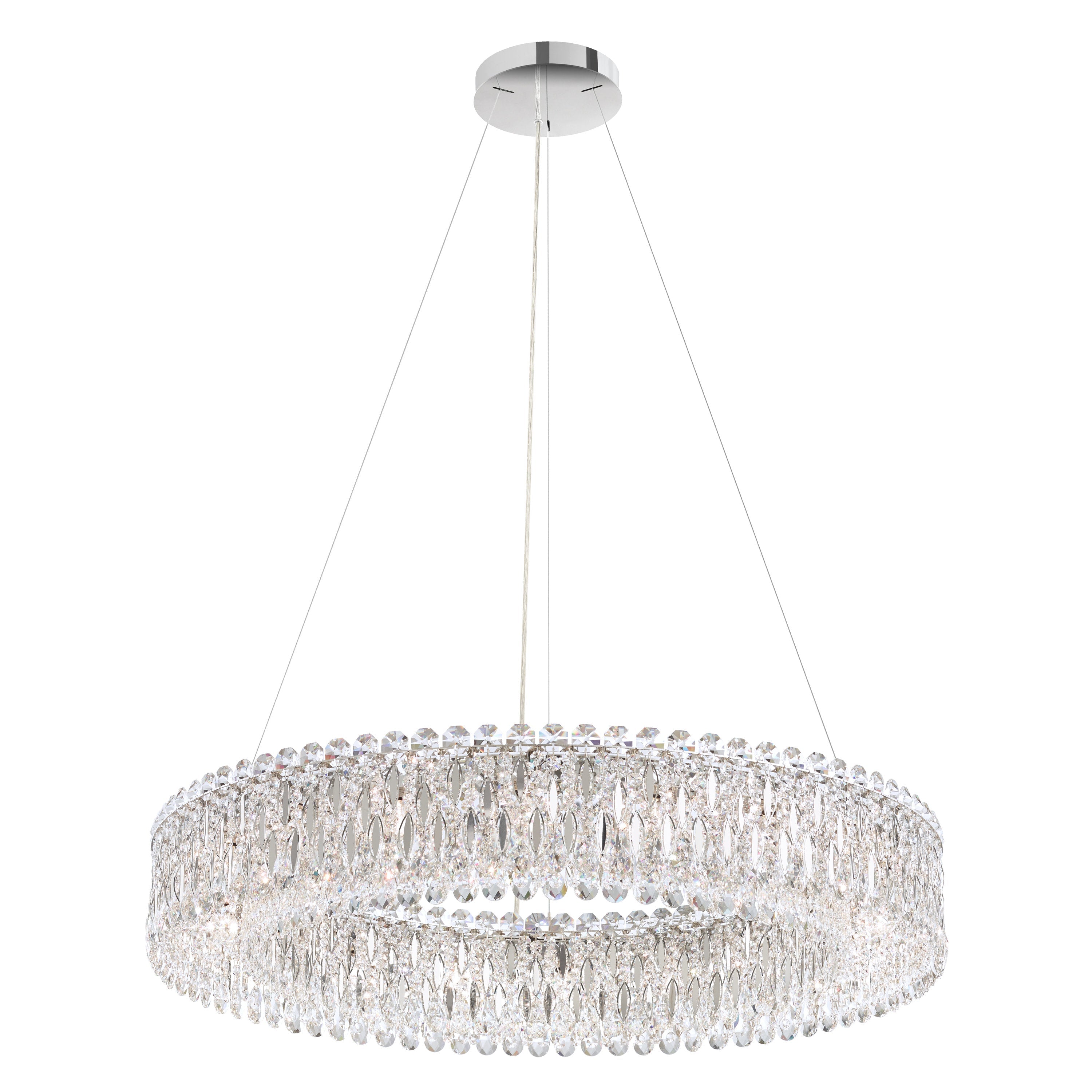 Sarella 18-Light Unique Statement Drum Chandelier with Clear Heritage Crystal