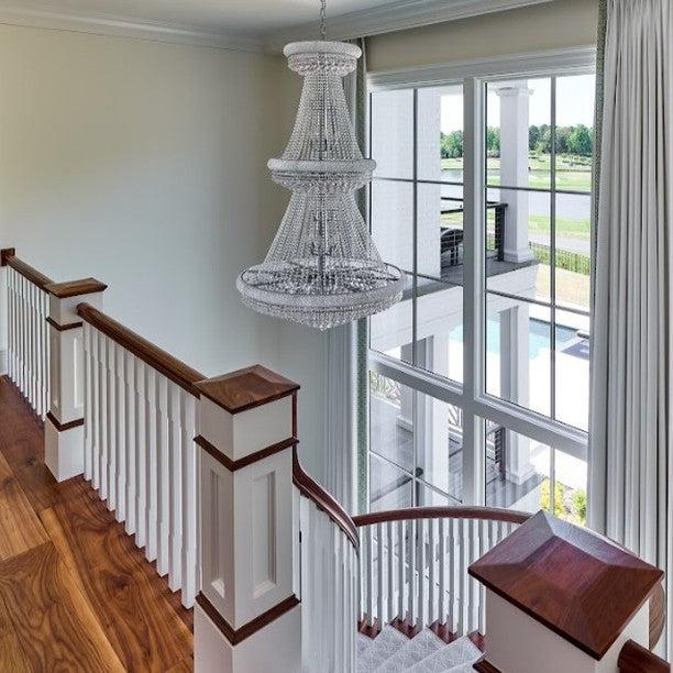 Luxury French Empire Chandelier for Villa Hall Ceiling Three-layers Crystal Light for Hotel Lobby