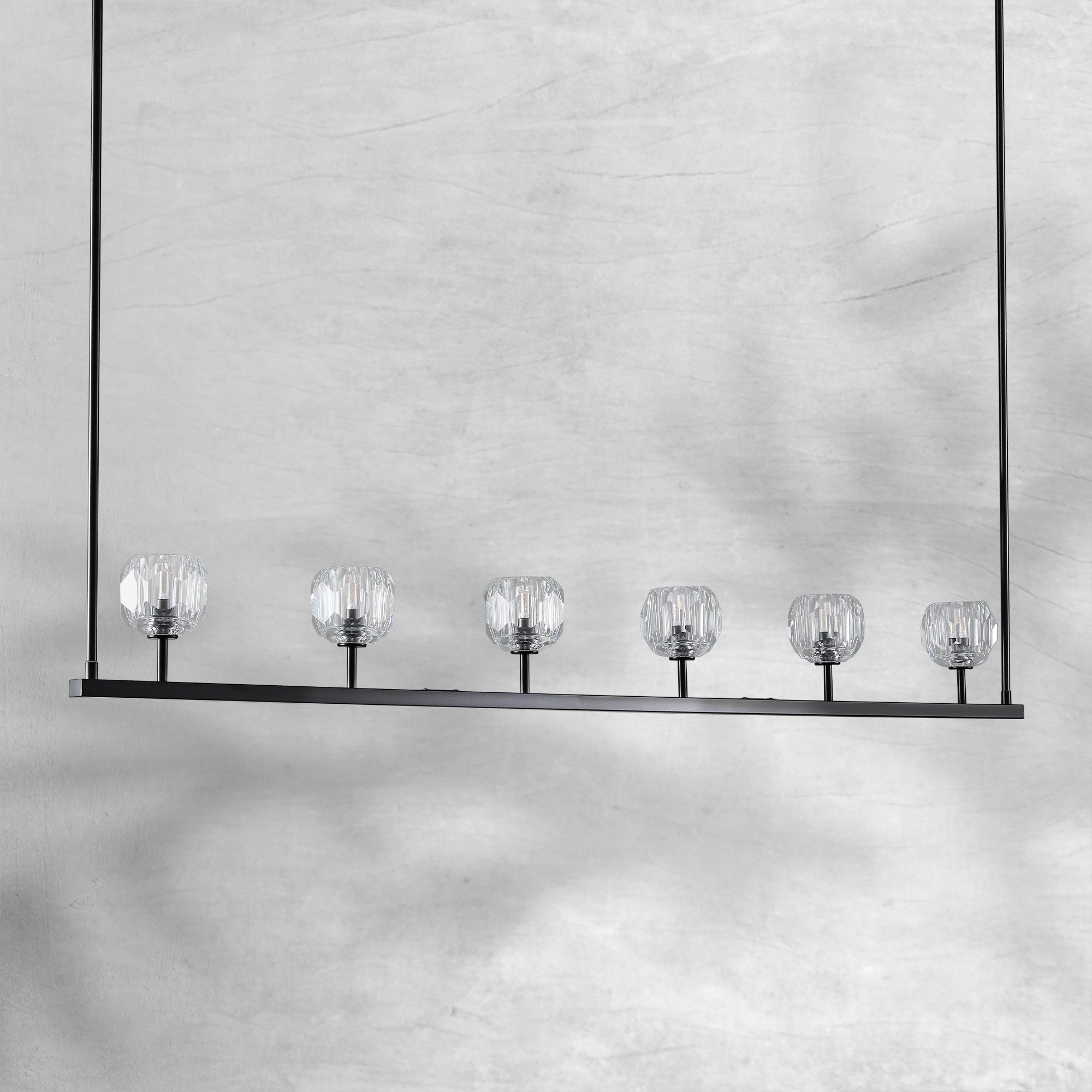 Bille De Crystal Ball Linear Chandelier 48” 60"